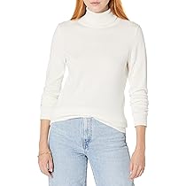 Amazon Essentials Maglione A Collo Alto E Maniche Lunghe Leggero con vestibilità Classica (Taglie Forti Disponibili) Donna, Avorio, XXL Plus