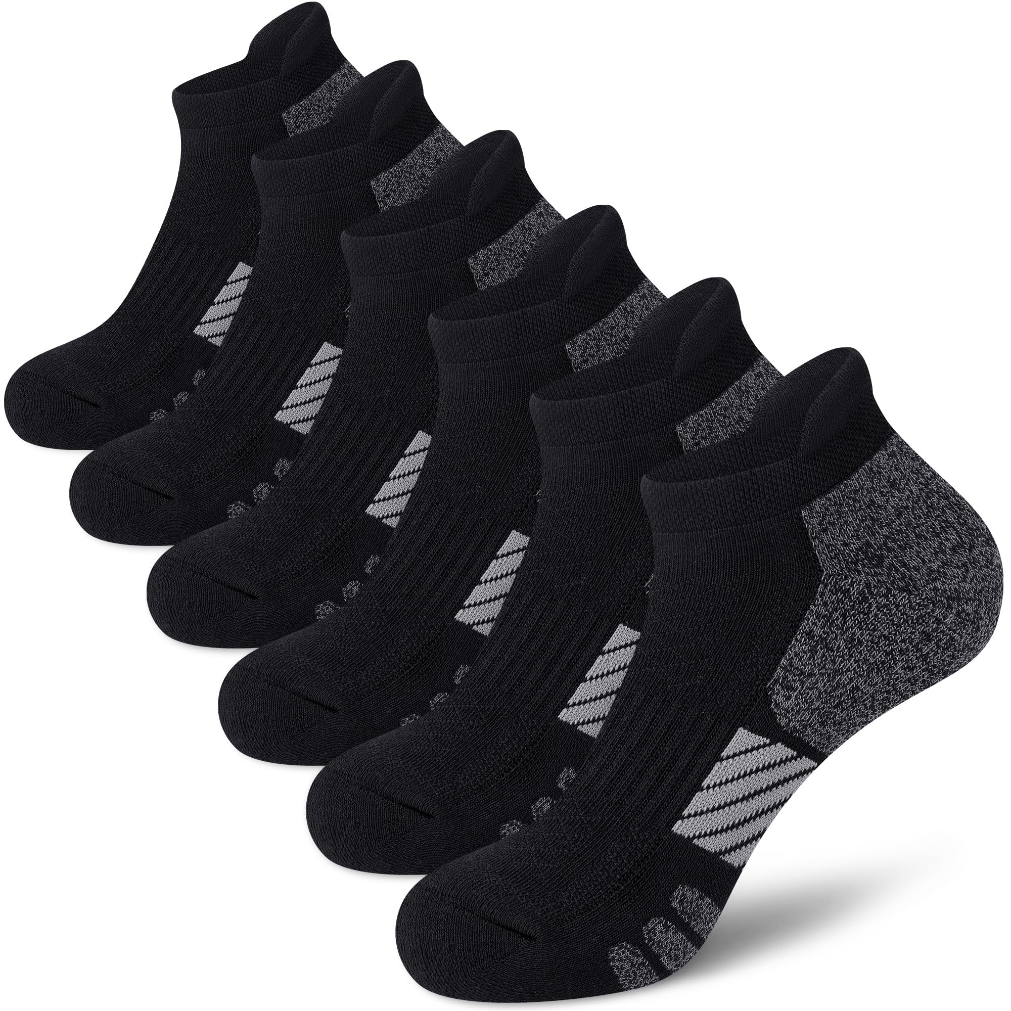 Knöchelsocken für Damen, Anti-Blasen, atmungsaktiv, Laufen, athletisch, gepolstert, 3/6 Paar