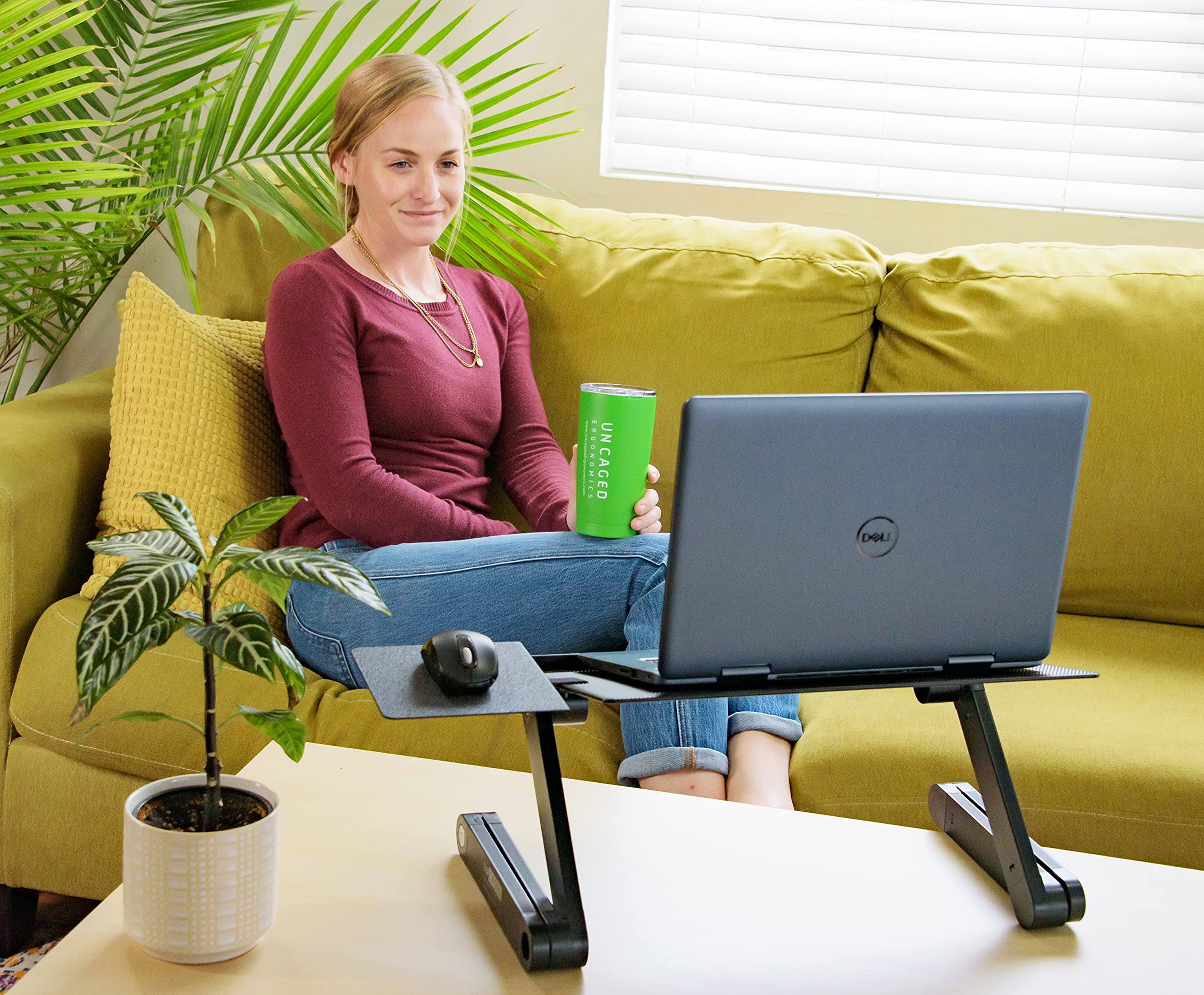 WorkEZ BEST Adjustable Laptop Stand Lap Desk for Bed Couch with Mouse