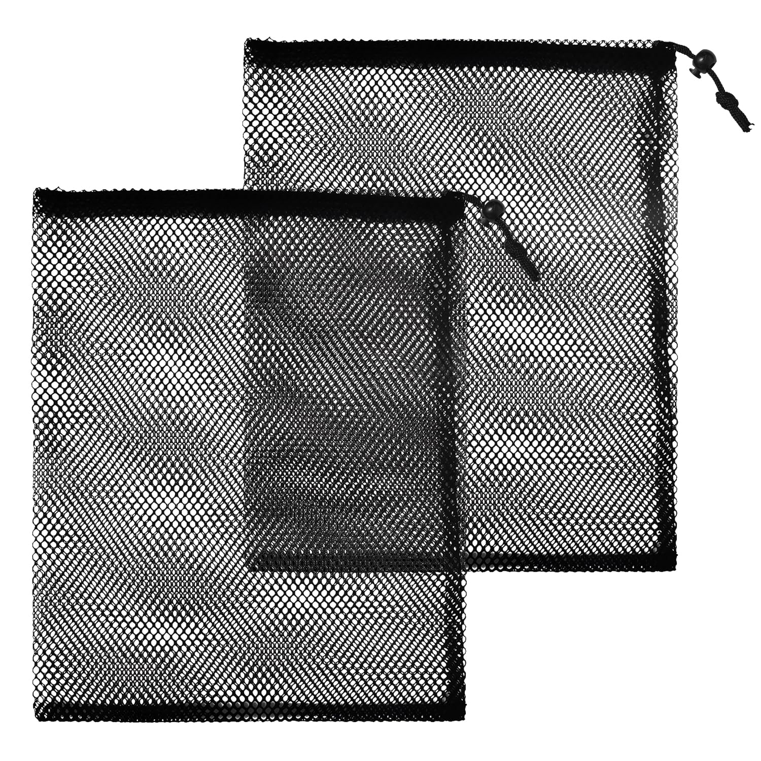 Bolsas de malla con cordón negras de nailon para natación playa piscina
