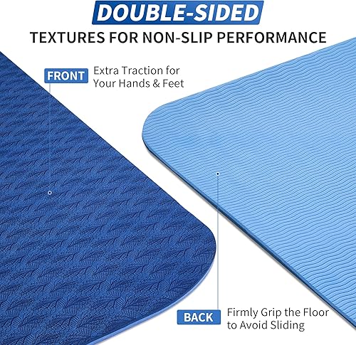 Miniatura 6 de CAMBIVO Tapete de yoga para mujeres, hombres y niños, 13, 14 y 25 pulgadas, extra grueso, antideslizante, 72 x 24 pulgadas, tapete de yoga de