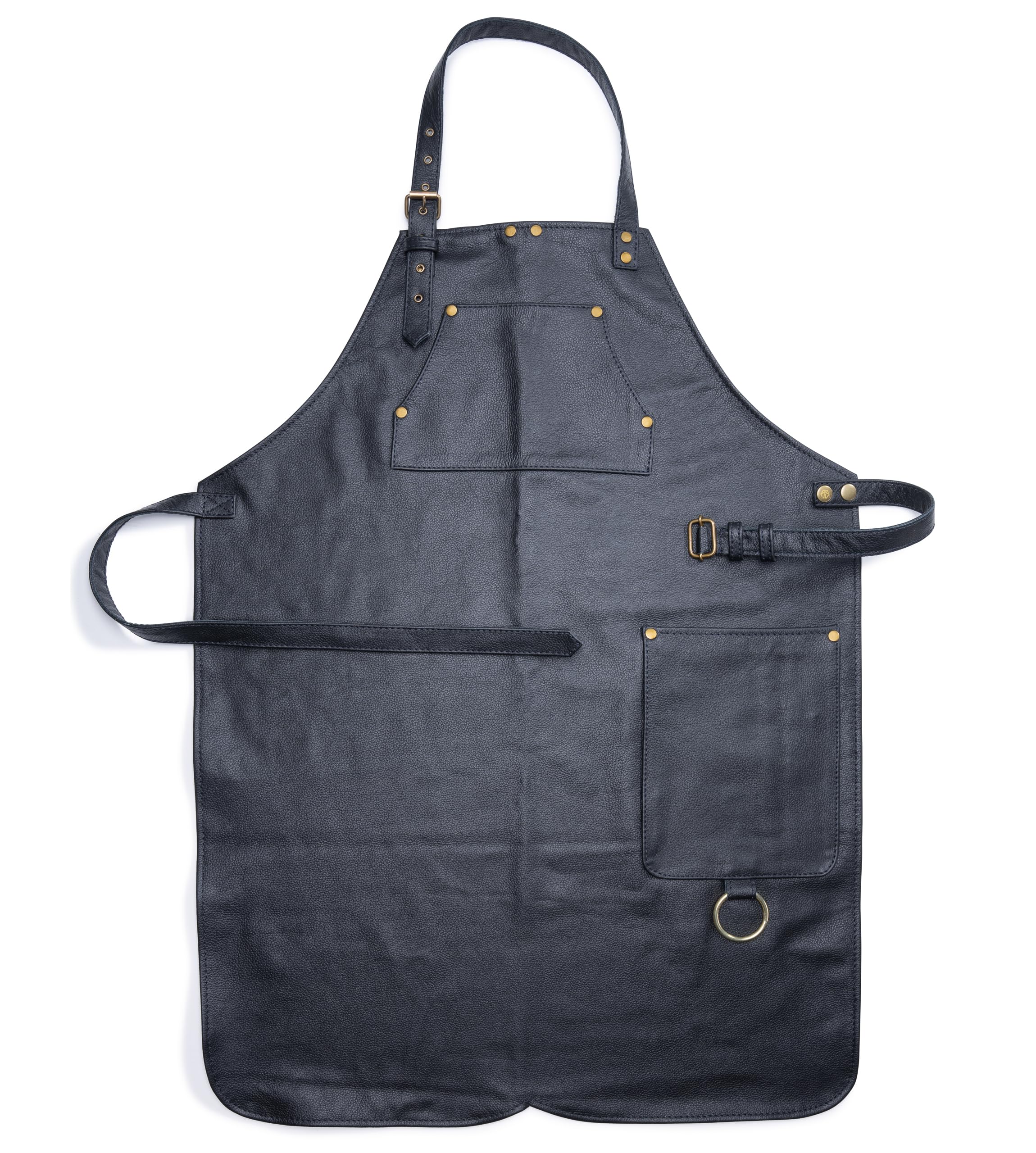 Angus Stoke Premium Lederschürze schwarz -handgefertigte 100% VollLeder Schürze für BBQ & Kochen - verstellbare Grillschürze Leder Howard