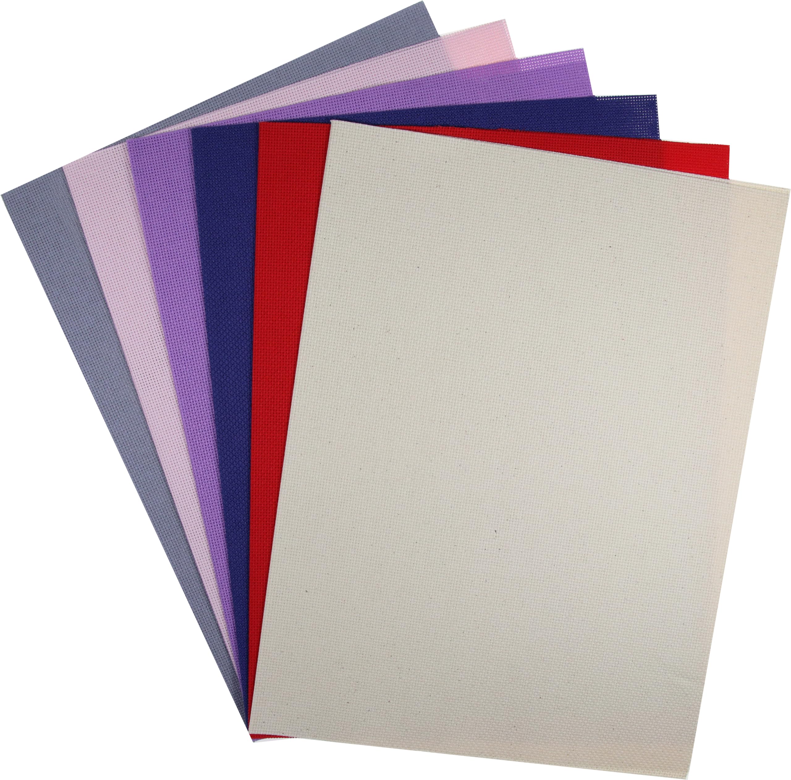 KCS 6 pc of 12" x 18" (30cmx45cm) 18 Count Cotton Aida Cloth Cross Stitch Fabric (18CT-J)