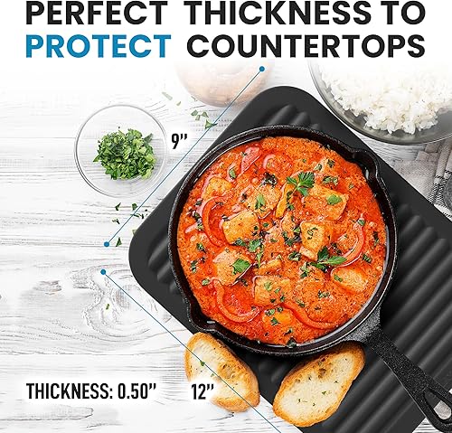 Miniatura 2 de Zulay Kitchen Paquete de 2 salvamanteles de silicona de 9 x 12 pulgadas para ollas y sartenes calientes, resistentes al calor, antideslizantes,