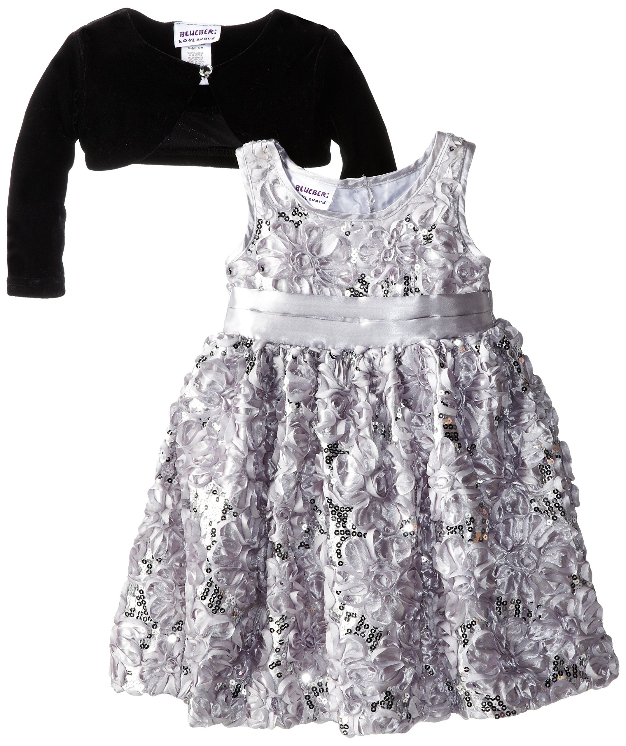 Baby Girls' Silver Soutash with Sequins Holiday Dress