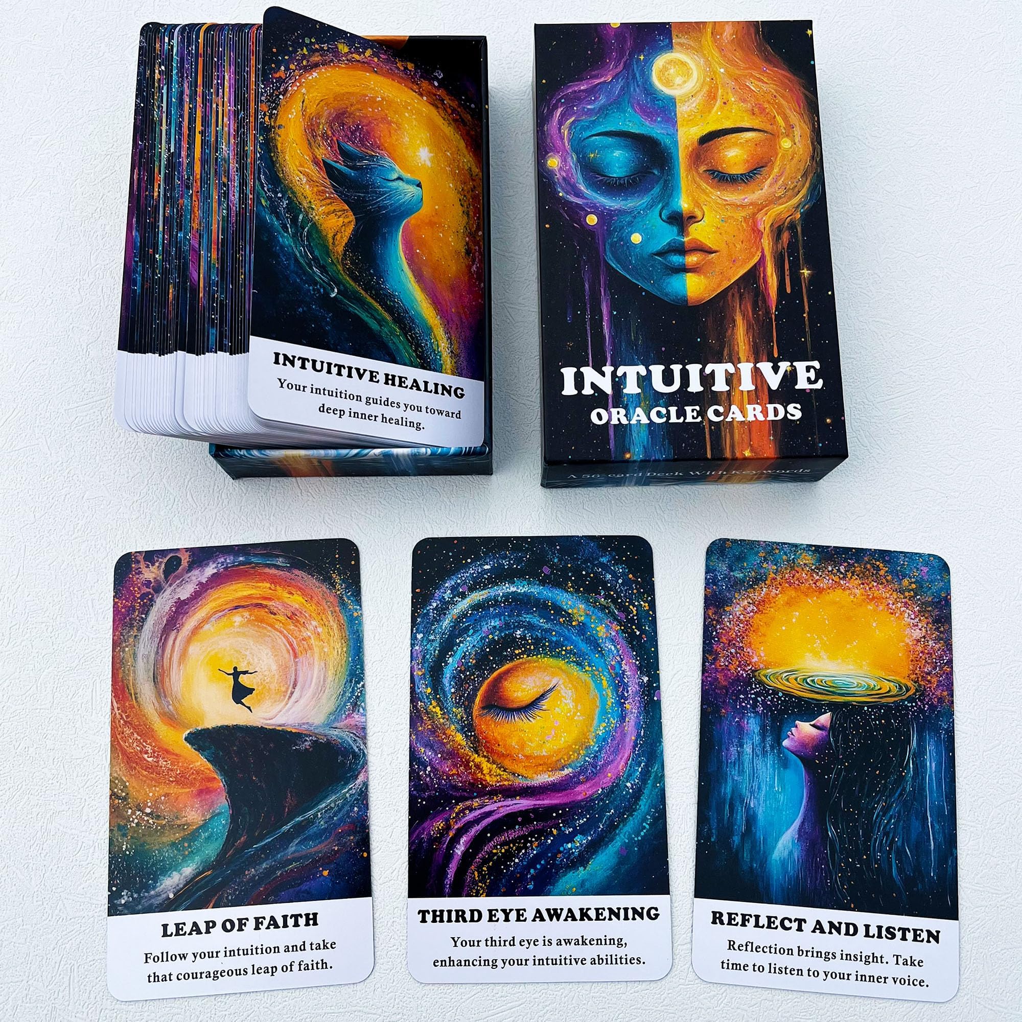 QCFQCF Intuitive Oracle Cards, Oracle Cards for Beginners 56 Oracle Card Deck to Awaken Inner Wisdom - Image 2