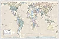 Vista 1 de Gall Orthographic World Map Most Accurate World Map - Countries are Shown in Correct Proportion to Each Other Laminated World Map 36” x 24