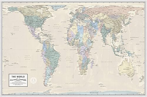 Mapa del mundo ortográfico de Gall | Mapa del mundo más preciso - Los países se muestran en la proporción correcta entre sí | Mapa del mundo