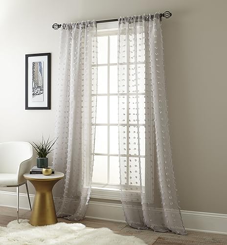 Nanshing America Olly Pack de 2 paneles de cortina 37 x 84 gris