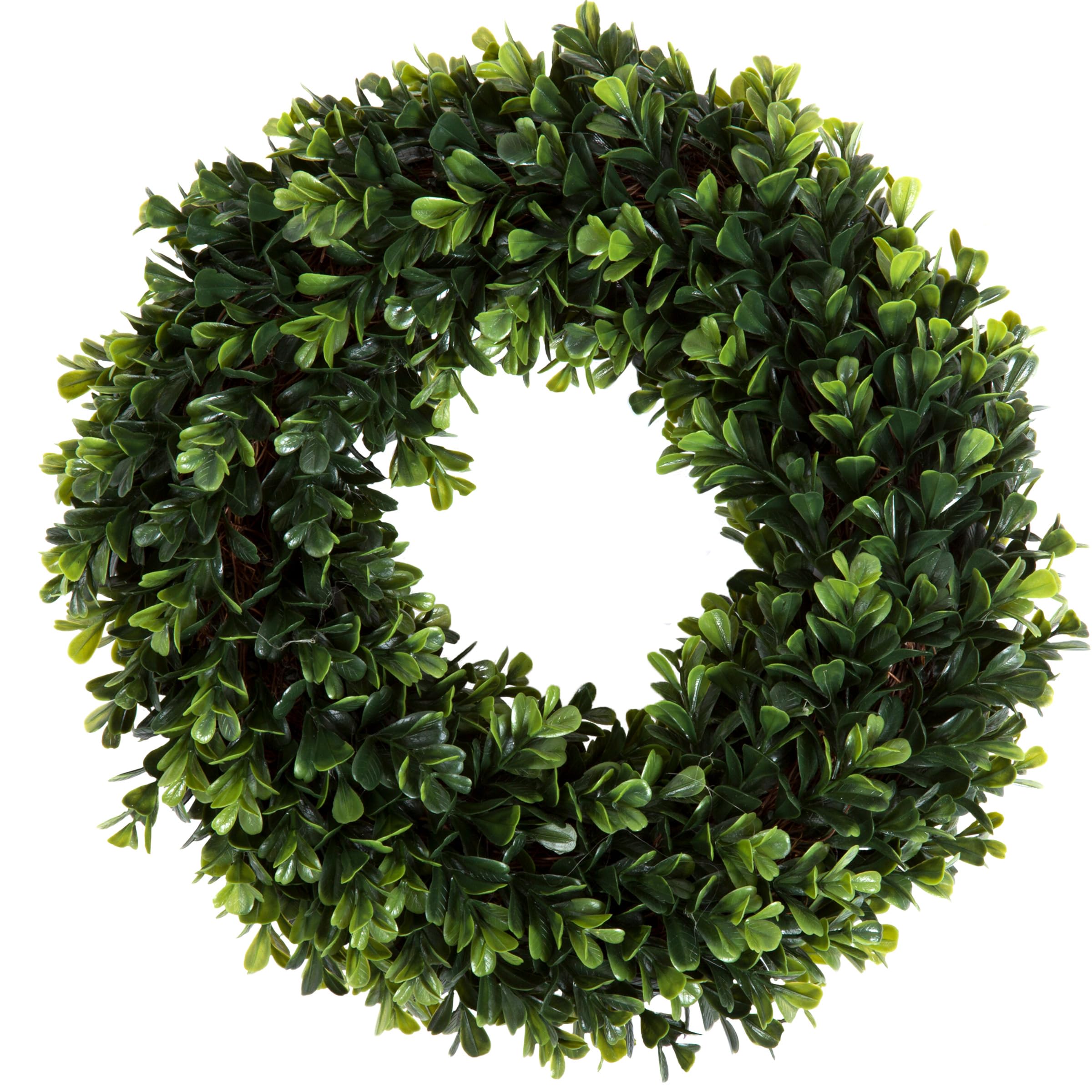 Pure Garden 12-Inch Boxwood Wreath - Round UV Resistant Artificial Spring, Summer, Fall, or Winter Wreath - Indoor/Outdoor Wreaths for Front Door