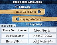 Vista 9 de Espátula de bambú de madera en forma de corazón personalizada para mujeres hombres inauguración de la casa aniversario parejas chef