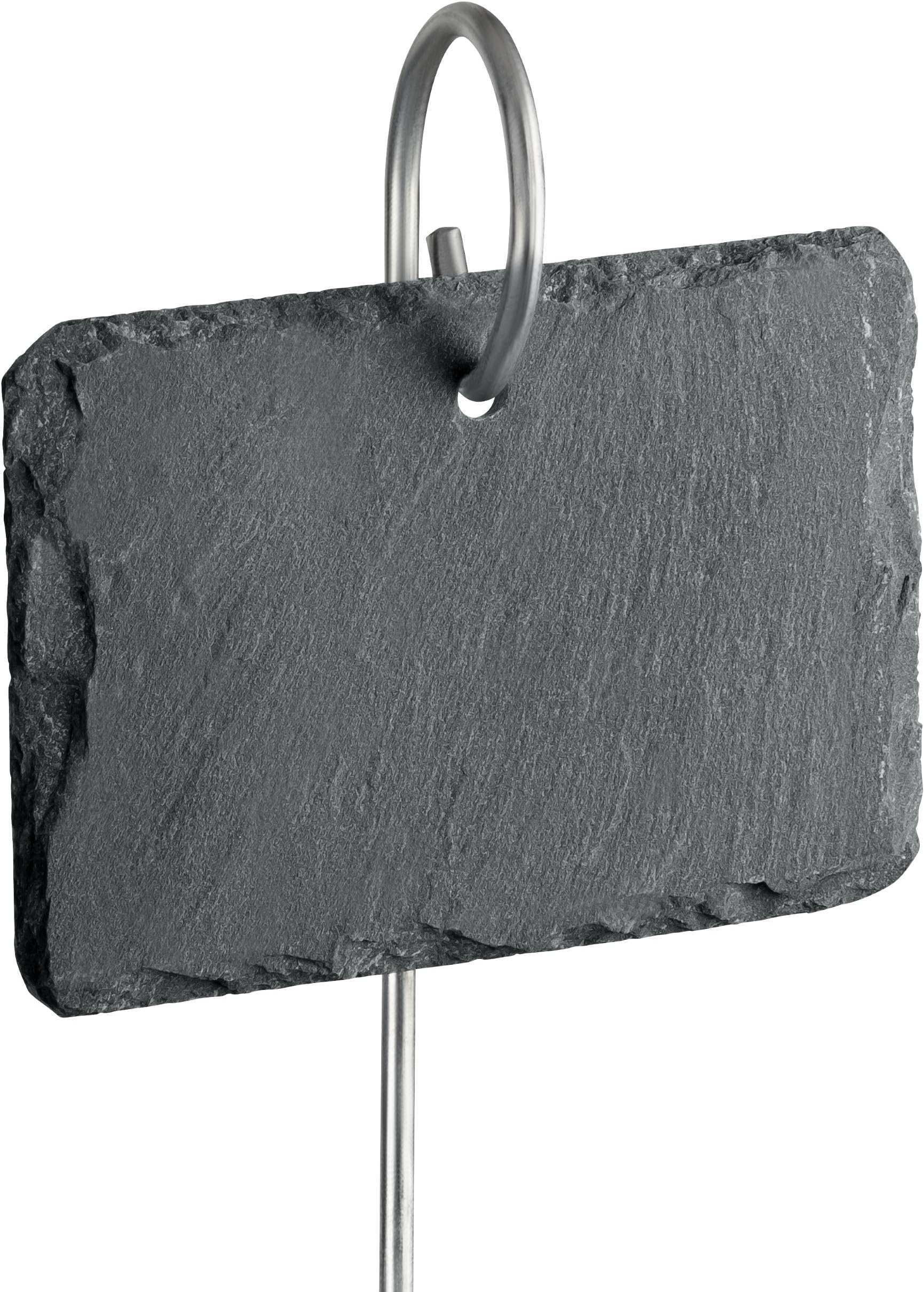 GardenMate 10-Pack 22" tall Slate Plant Labels with Metal Rod - Slate tag 4"x2 3/4" - Natural Style