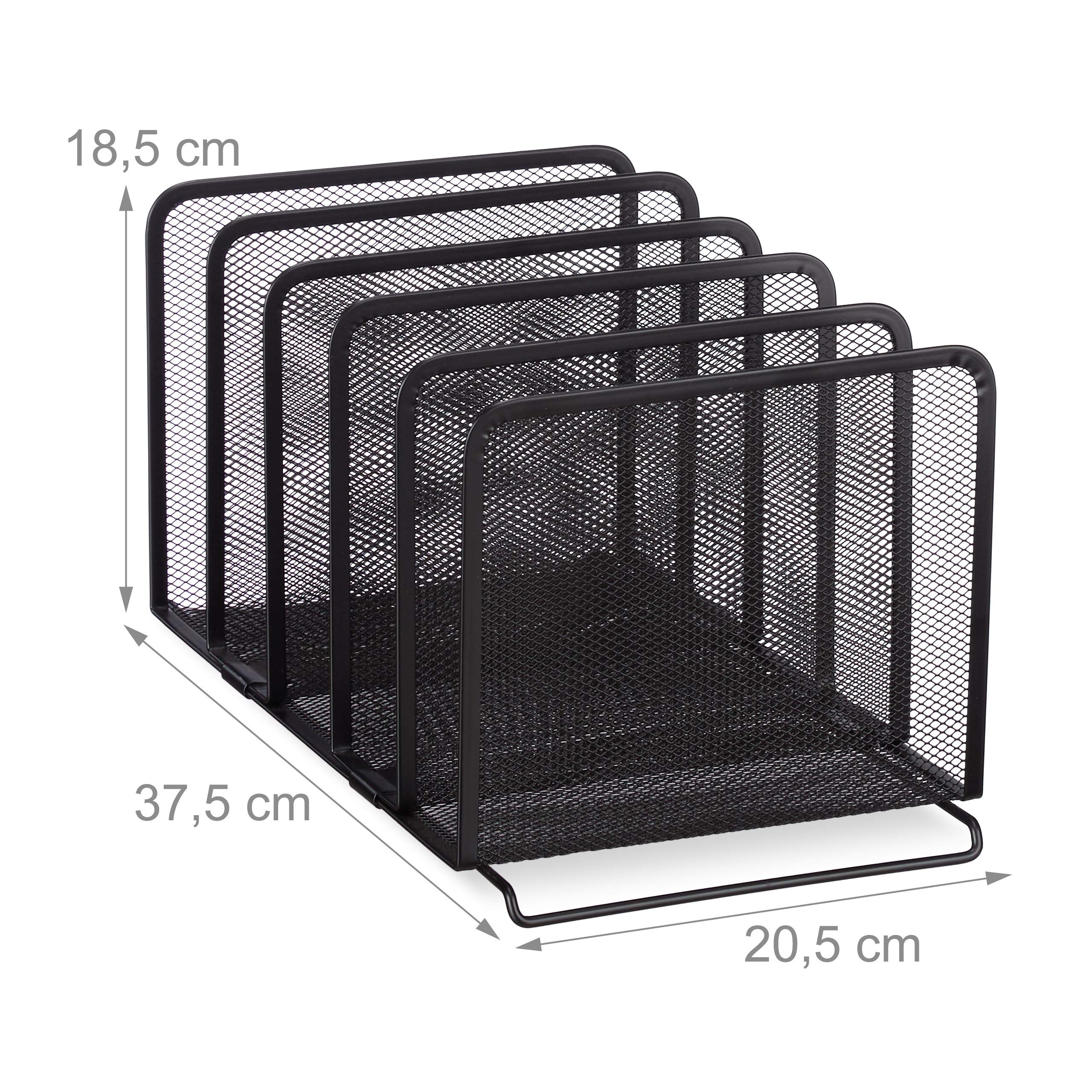 Relaxdays Katalogsammler, freistehender Magazinhalter aus Metall, 5 Fächer, Mesh Design, 18,5 x 20,5 x 37,5 cm, Farbwahl
