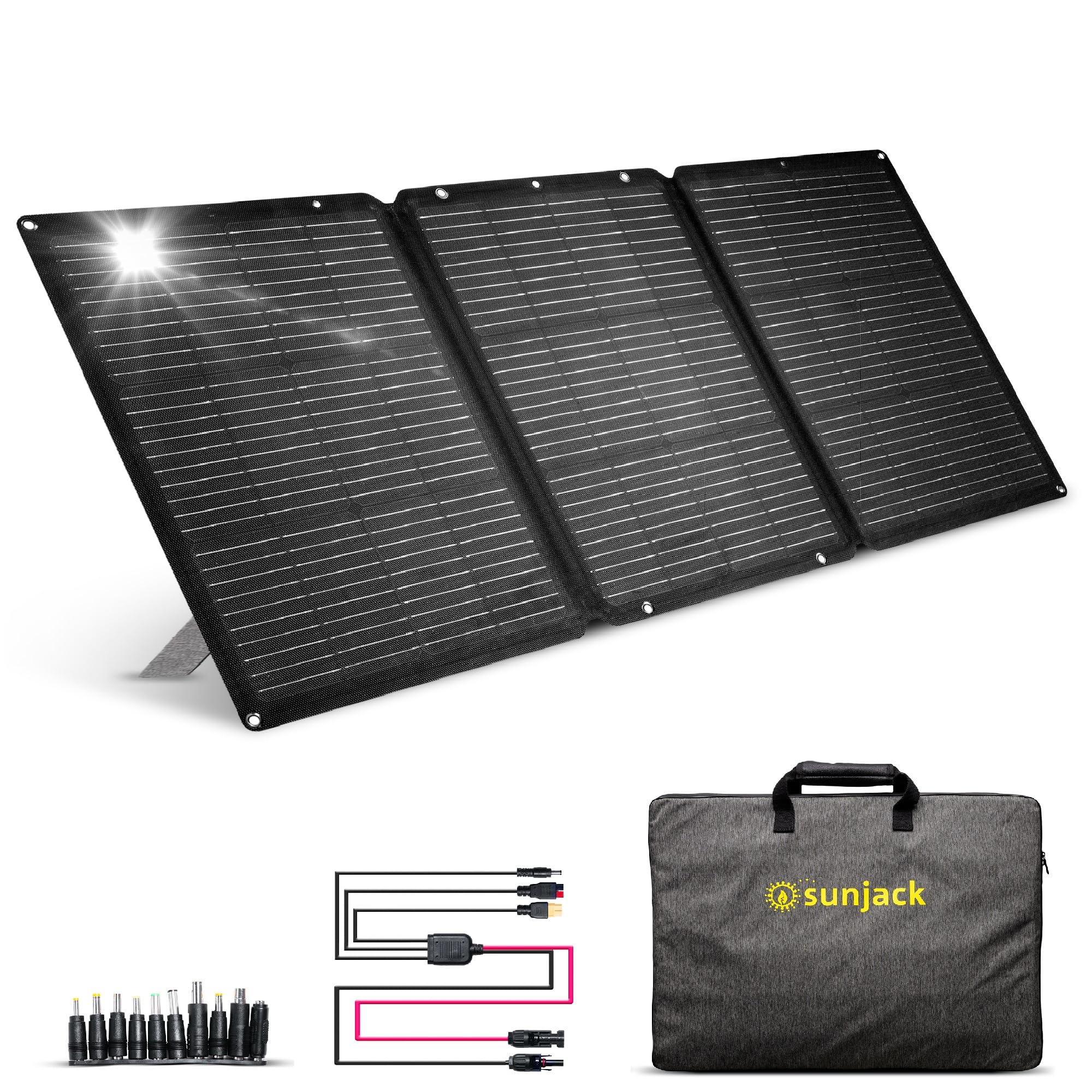 Amazon | SunJack 120W 折りたたみ式ポータブルソーラーパネル キック