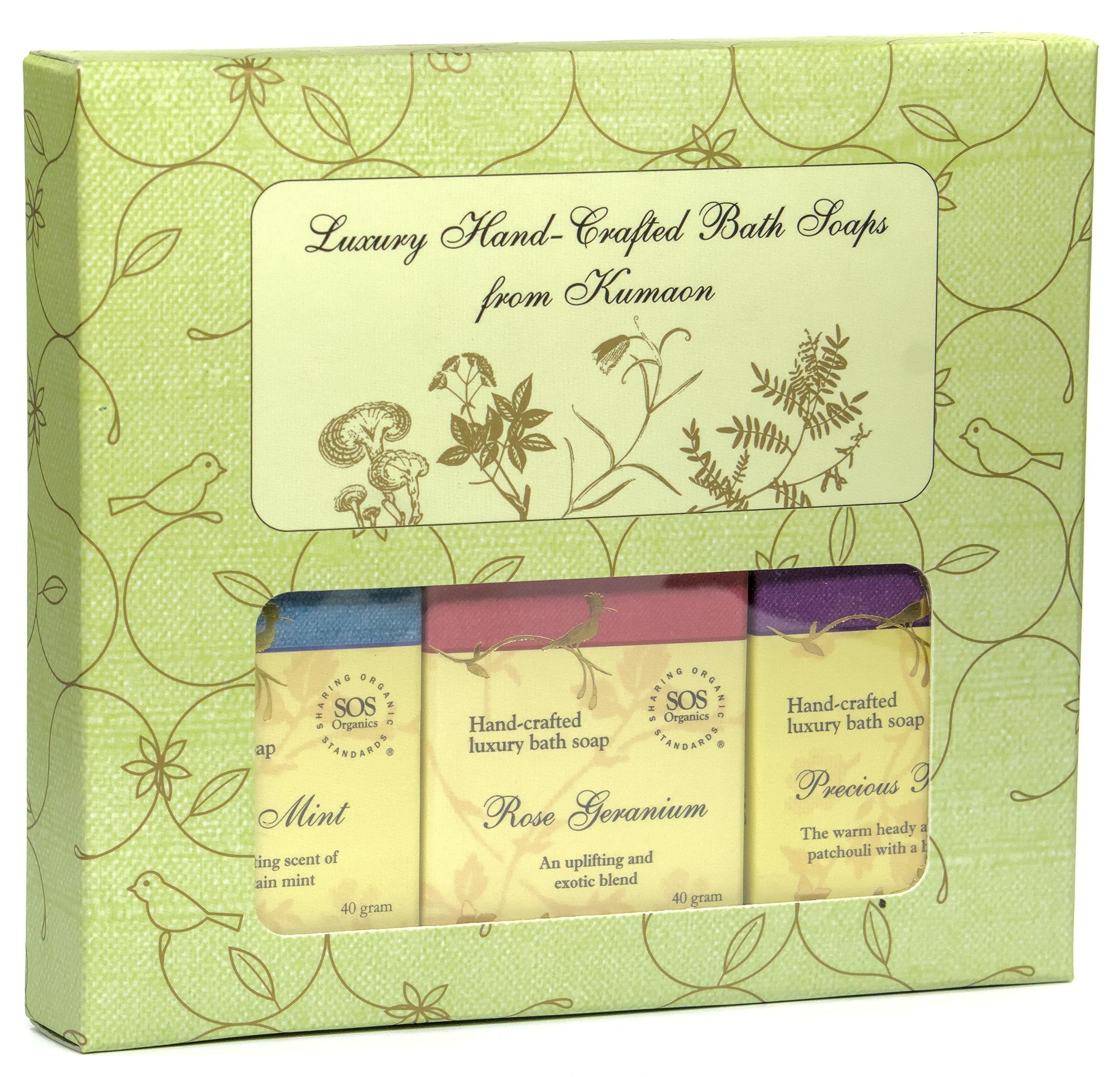 SOS Organics Luxury Bath Soap Gift Box, 6 x 40 gram