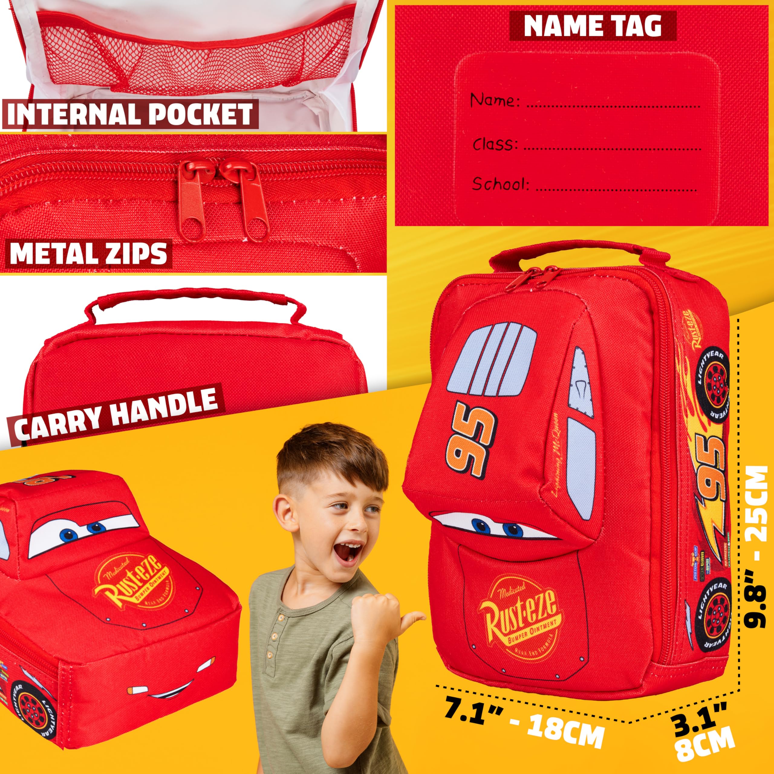 Disney Cars Borsa Porta Pranzo Bambini Borsetta Termica Pranzo Lightning McQueen Snacks Portamerenda Scuola Vacanza Picnic Regalo Bambino