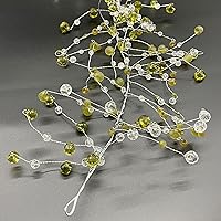 Vista 2 de Galt International Guirnalda de Diamantes de Cristal Acrílico de 198", Cuerda de Alambre Esmerilada y Corte de Diamante con Cuentas de Gemas