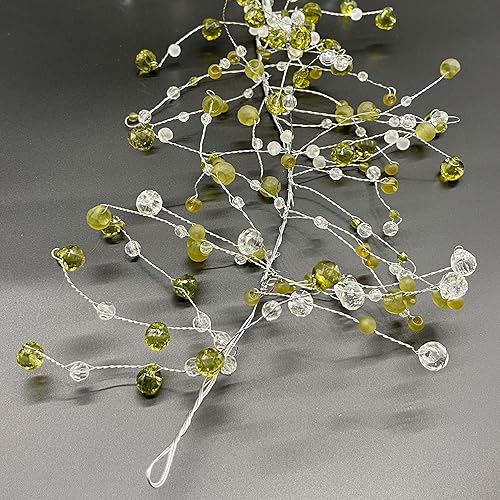 Miniatura 2 de Galt International Guirnalda de diamantes de cristal acrílico de 198 pulgadas, cuerda de alambre esmerilado y corte de diamante, guirnalda