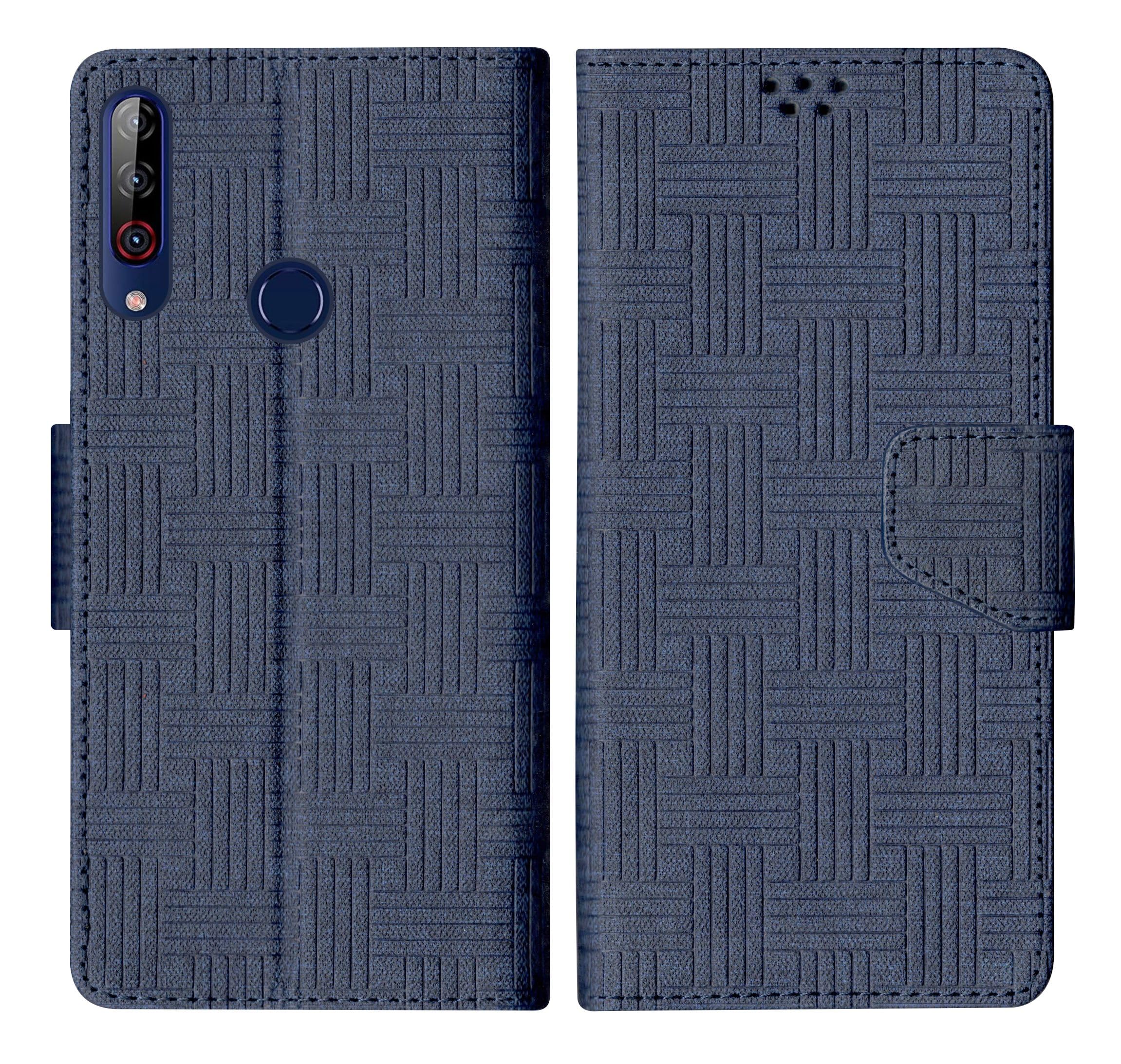 SBMS LG W30 Pro Flip Cover Back Cover Case with Magnatic Closure Inbuilt  Stand Card Money Pocket (Mat Blue)