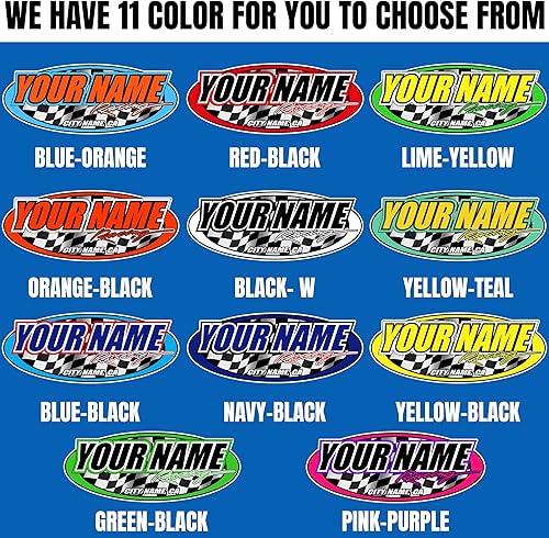 Miniatura 4 de Adhesivo personalizado de carreras con número personalizado con nombre, calcomanía de auto Race You Pick Your Name, estado, tamaños y colores,