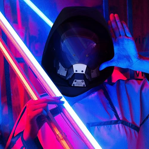 Miniatura 7 de Guayma  Máscara táctica de cara completa para airsoft, paintball, tipo balaclava cyberpunk, para Halloween, disfraces, accesorios de películas