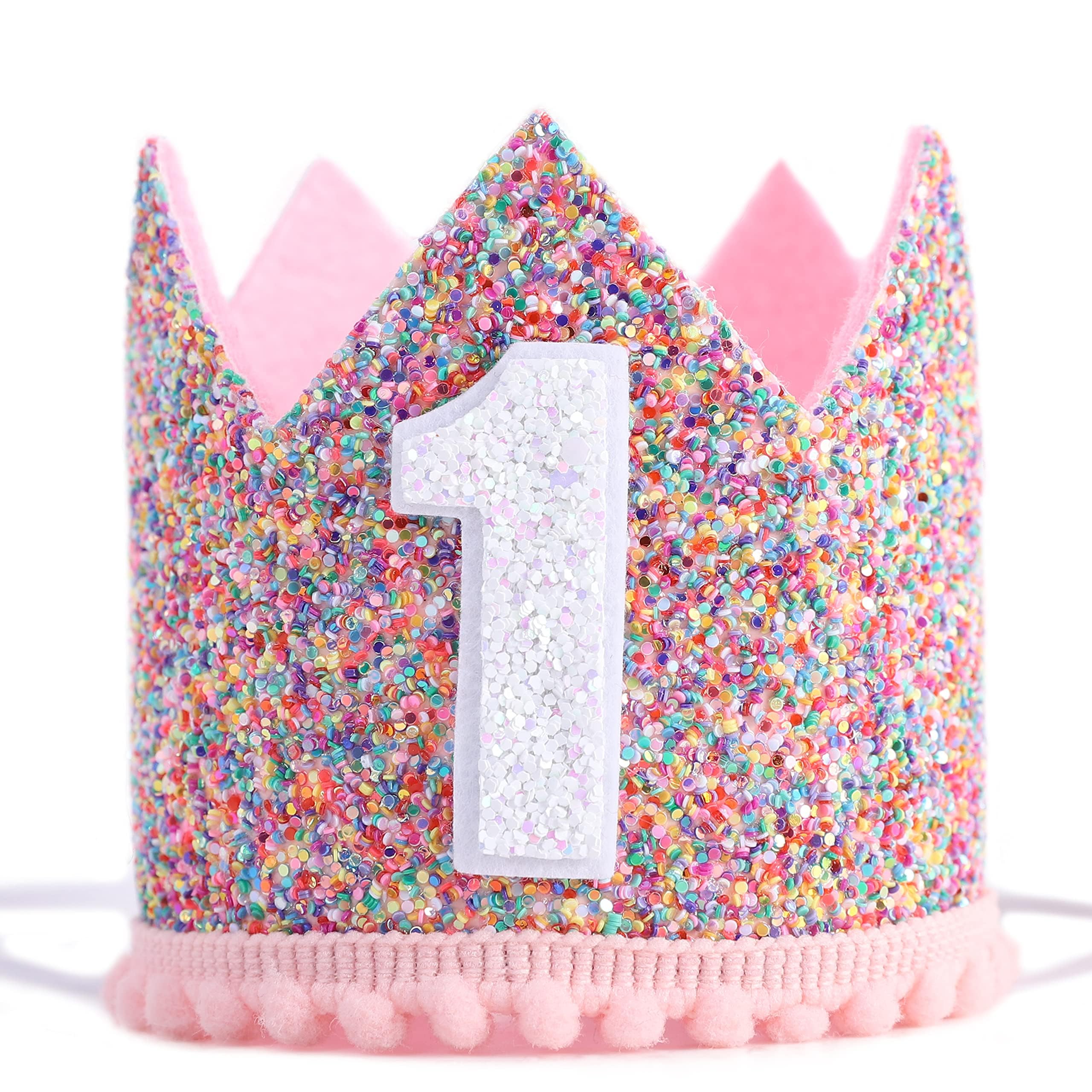 Rainbow Crown for Birthday Party- Glitter Birthday Crown, Birthday Hats