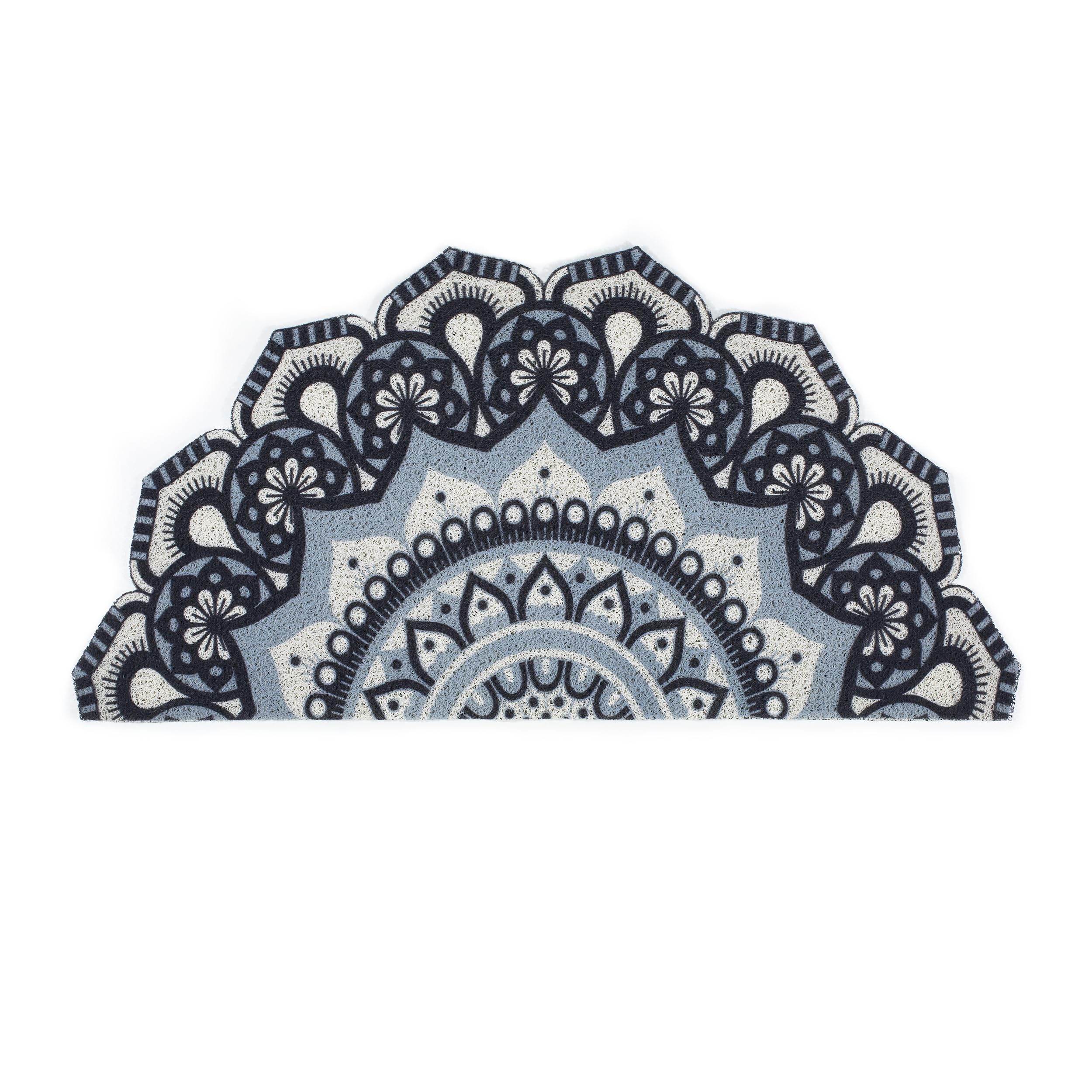 Sunlit 34" x 17" Mandala Dirt Trapper Welcome Mats, Small Indoor Outdoor Non-Slip Front Door Mat, Front Back Door Decor, Low Profile Entryway Rug,