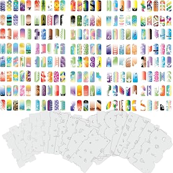 Custom Body Art Airbrush Nail Stencils - Nail Art Stencils Set #4 320 Unique Designs from 20 Individual Templates