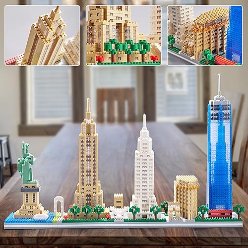 Miniatura 4 de DAFDAG New York Skyline City - Juego de bloques de construcción de micro bloques de construcción, decoración del hogar y la oficina, regalo creativo