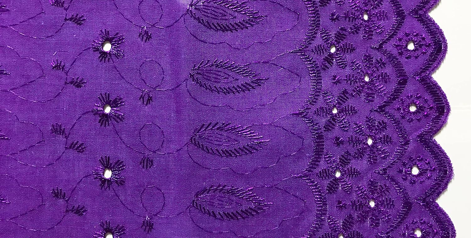 Zen Creative Designs Cotton Eyelet Scalloped Bottom Edge Window Valance Home Décor Bedroom Nursery Kitchen Window (58" Wide x 16" Long, Purple)