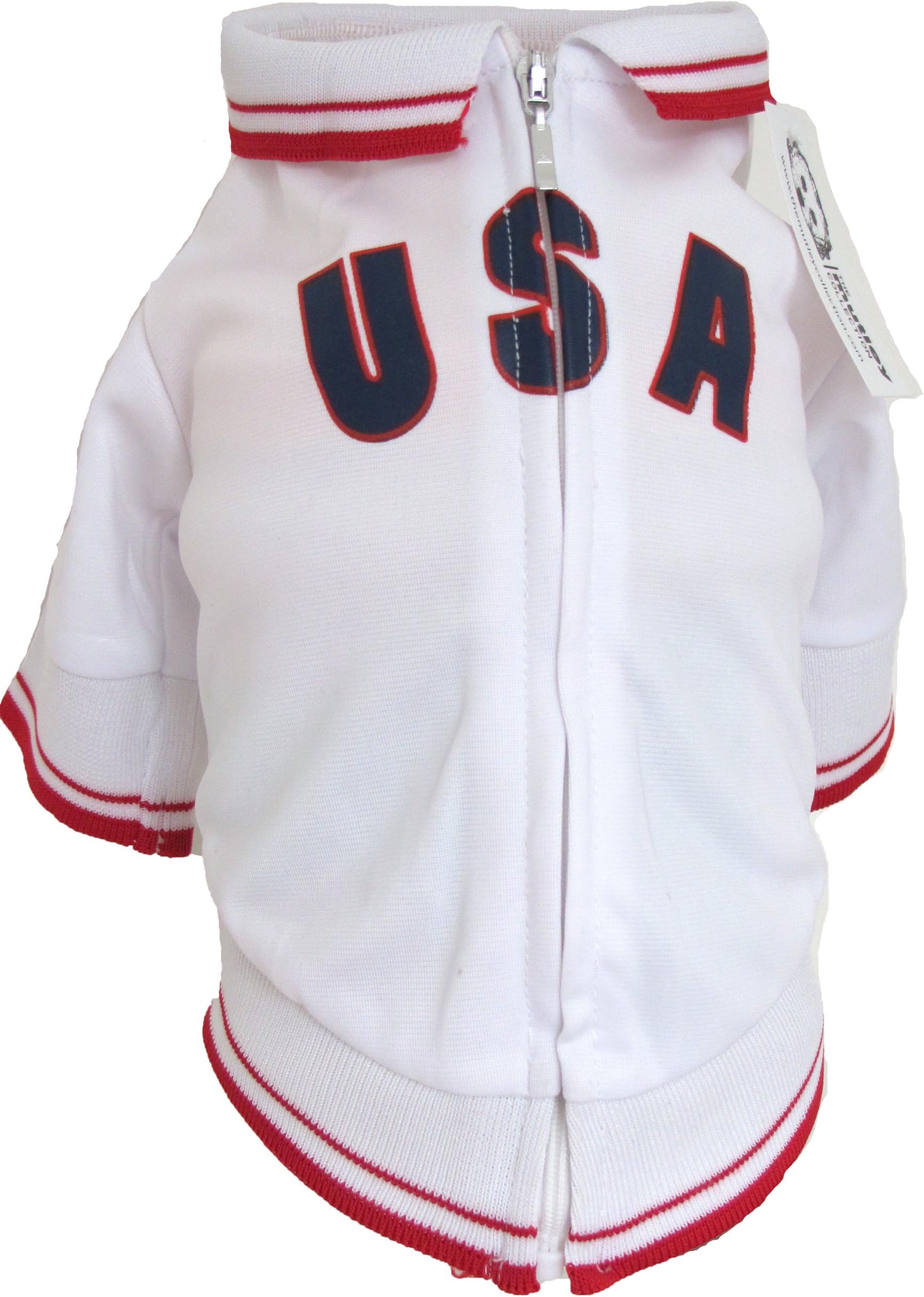 The Mutley Collection USA Olympic Soccer Warm-Up Track Jacket for Dogs, XX-Large