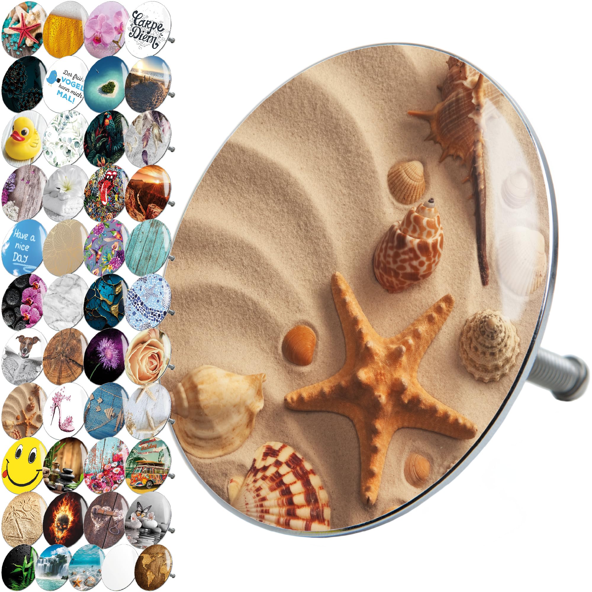 Sanilo Bathtub Plug, Wide Choice of Colorful Bath Plugs, Easy to Insert Into the Bathtub (Sanibel)