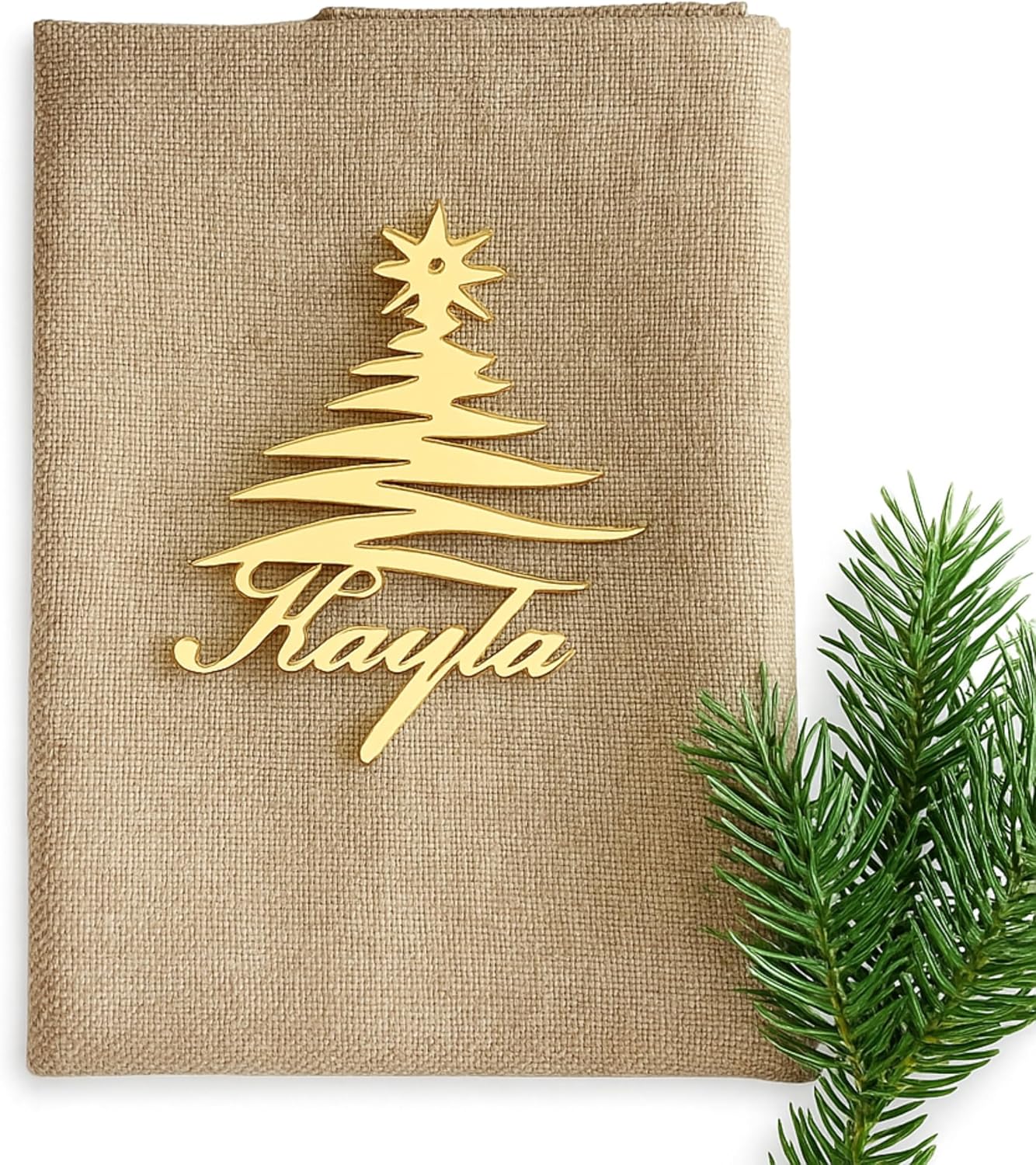 Christmas Place Cards – Personalized Christmas Name Tags for Table – Custom Laser Cut Names – Dinner Table Guest Names - Holiday Dinner Name Place Settings - Custom Gift Tags - Festive Acrylic Trees image 4