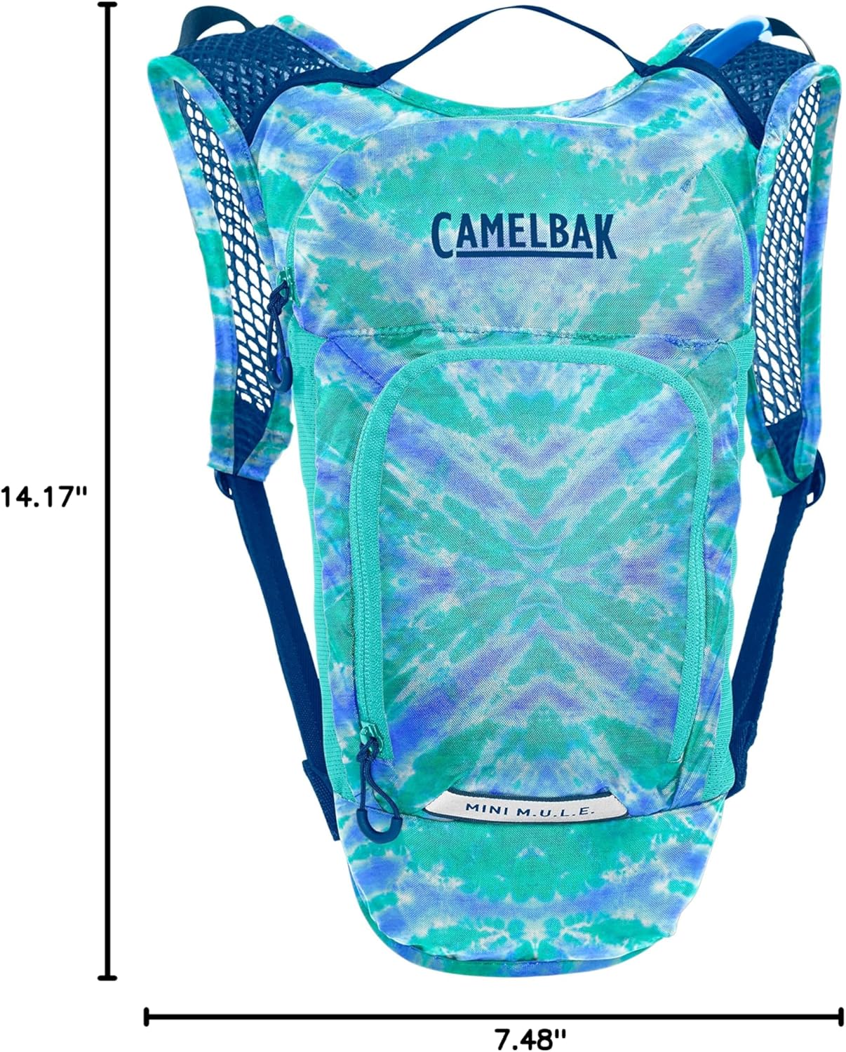 CamelBak Mini M.U.L.E. Kids Hydration Backpack for Hiking and Biking - 50oz, Tie Dye/Blue