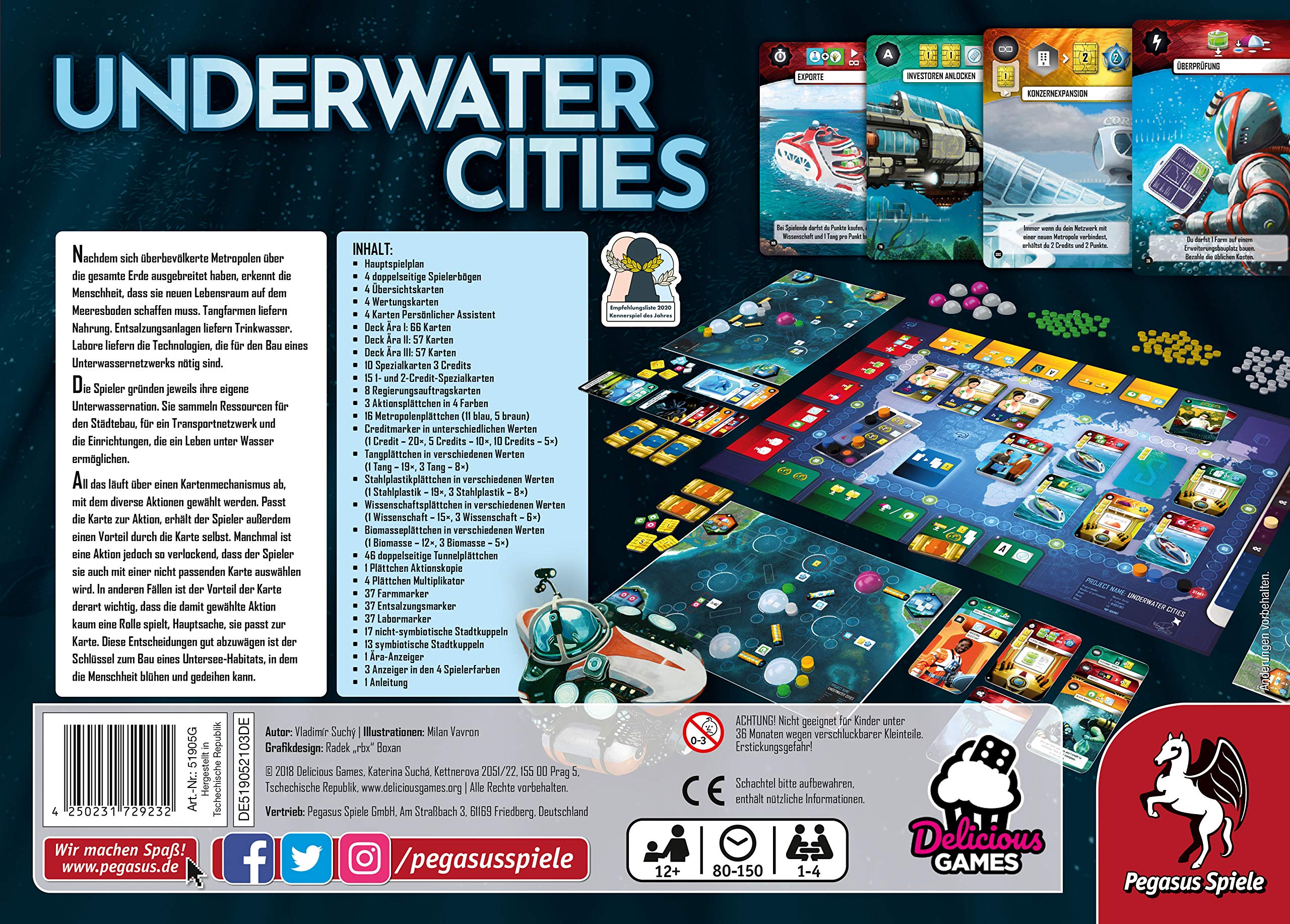 Pegasus Spiele 51905G - Underwater Cities (deutsche Ausgabe) *Empfohlen Kennerspiel 2020*
