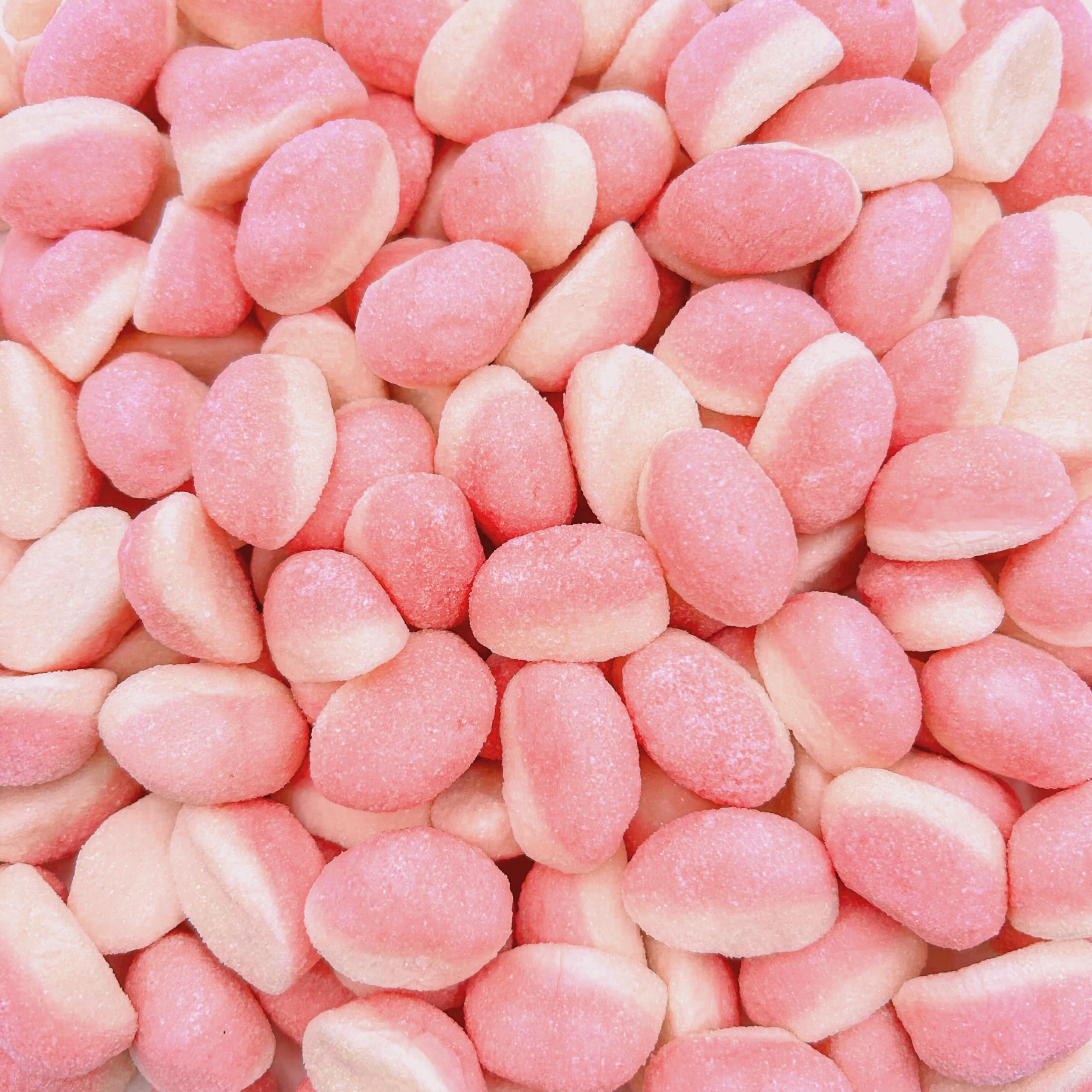 Candy | 1 Pound Bag | Strawberry Drops Puffy Gummies, Soft and Chewy Pink Treats