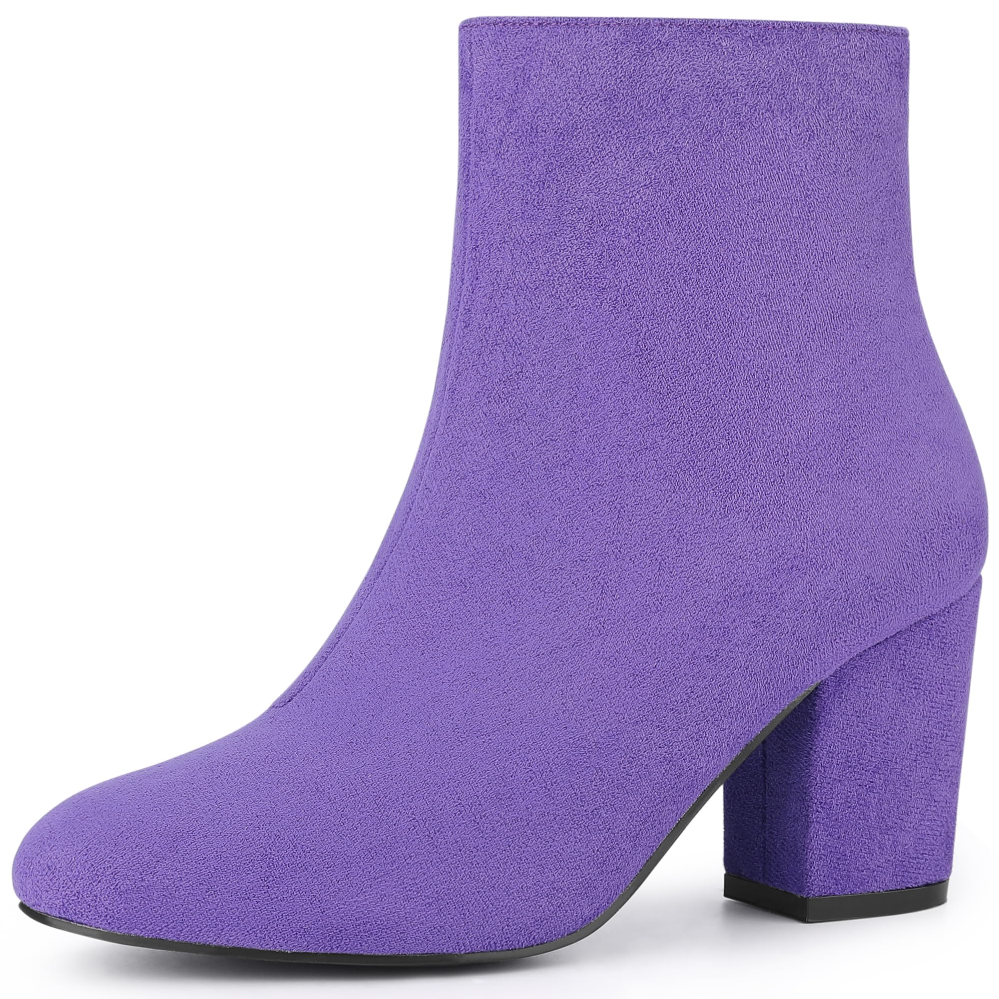 Allegra K Womens Round Toe Chunky Heel Ankle Boots
