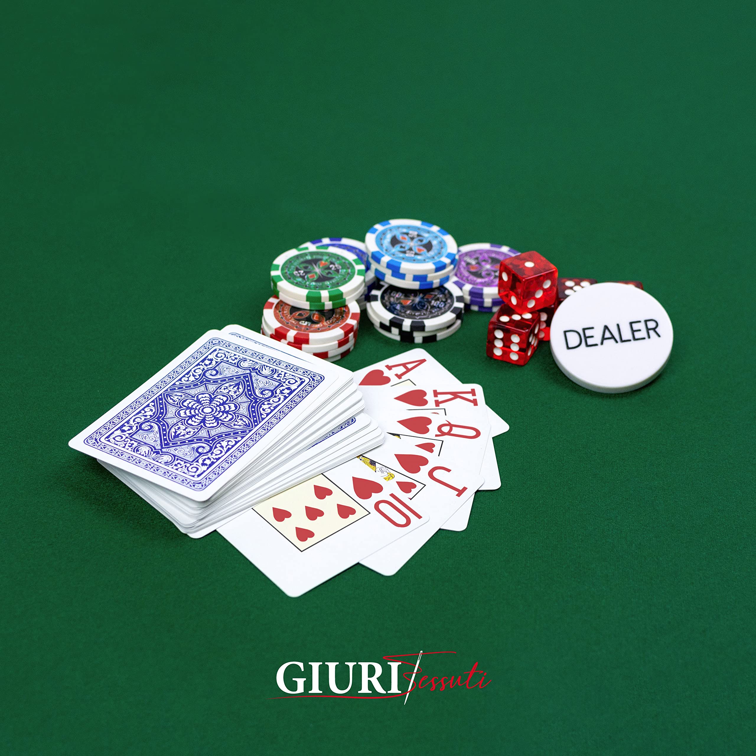Giuri Tessuti VEGAS Panno da gioco Copritavolo per Poker Blackjack Zielony (AL METRO)