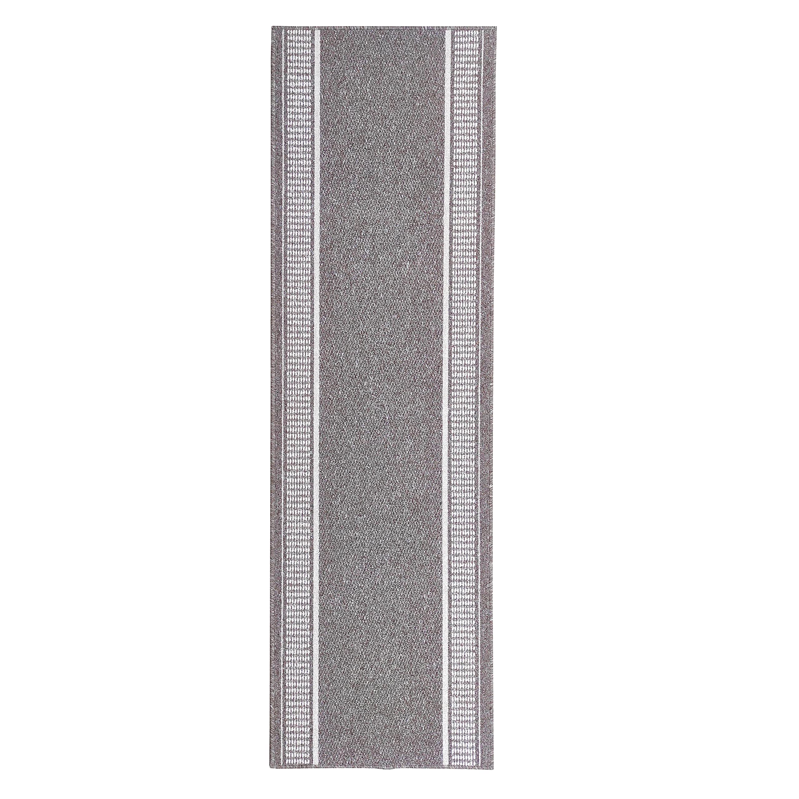 Tadi & Imperio1979 Tapis Long pour Couloir, Cuisine, entrées antidérapantes, Coloris Taupe et Anthracite, Lavable en Machine et à la Main.