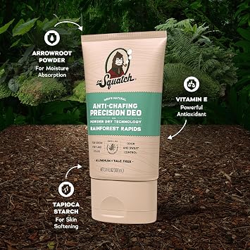Dr. Squatch Whole Body Deodorant for Men - Odor + Sweat Control - Aluminum + Talc Free - Natural Ingredients - Dermatologist-Tested for All Skin Types - Rainforest Rapids (3.4 fl oz, 2-Pack)
