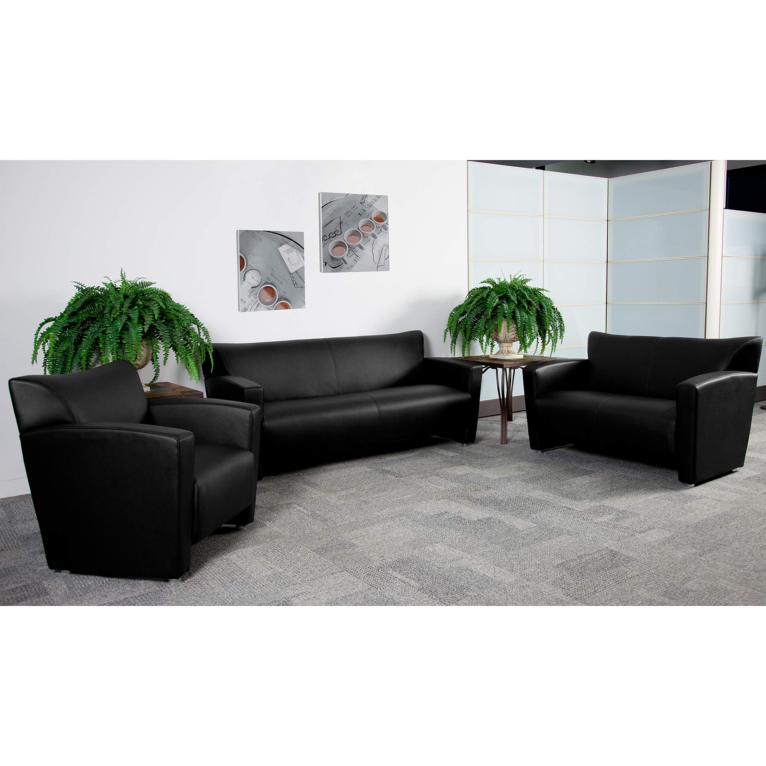 Flash Furniture Black / 3-Piece Set / Set Guest & Reception Chairs