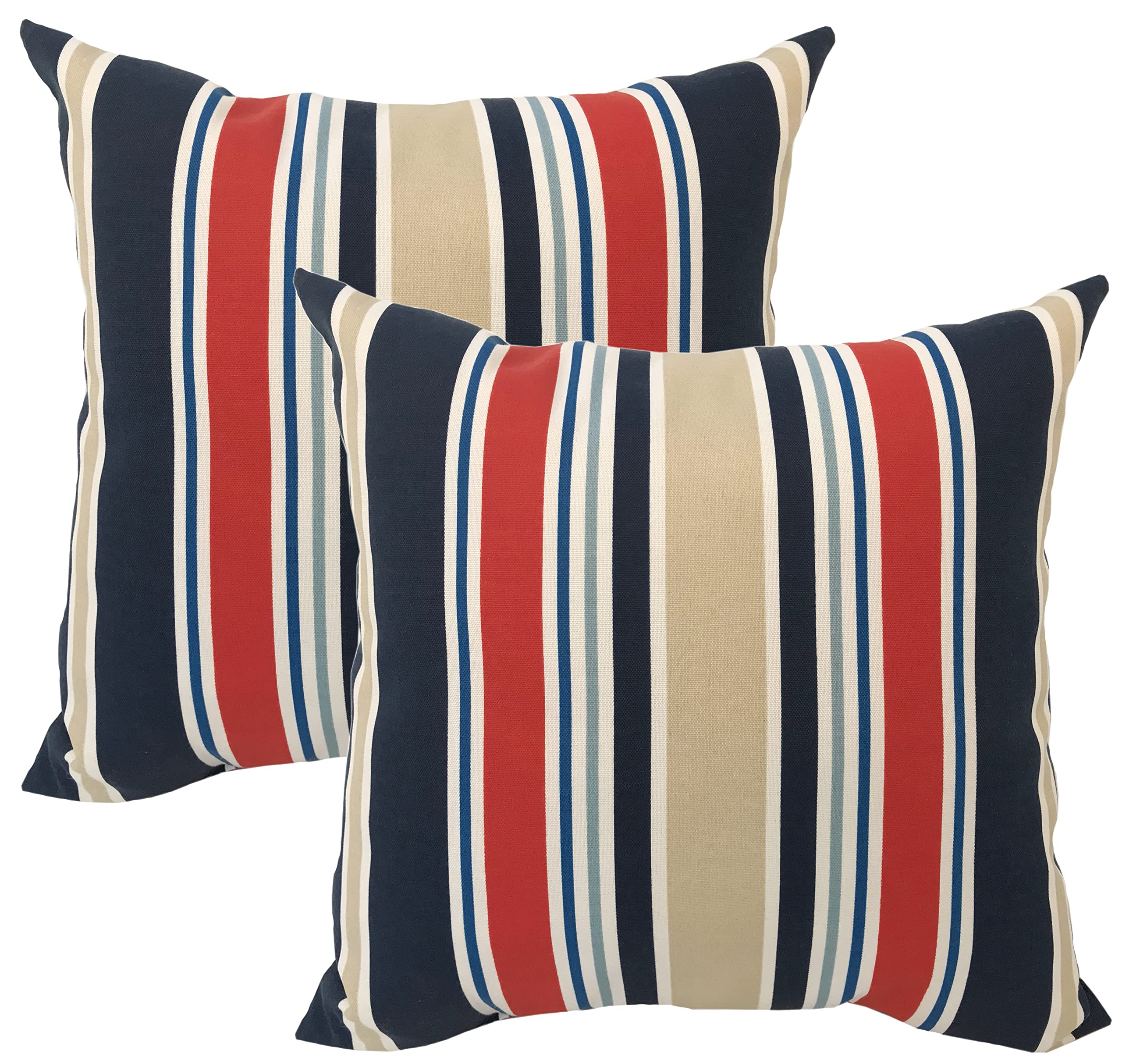 Rulu16" Square Set of 2 Belvedere Admiral Outdoor/Indoor Pillows, Multi