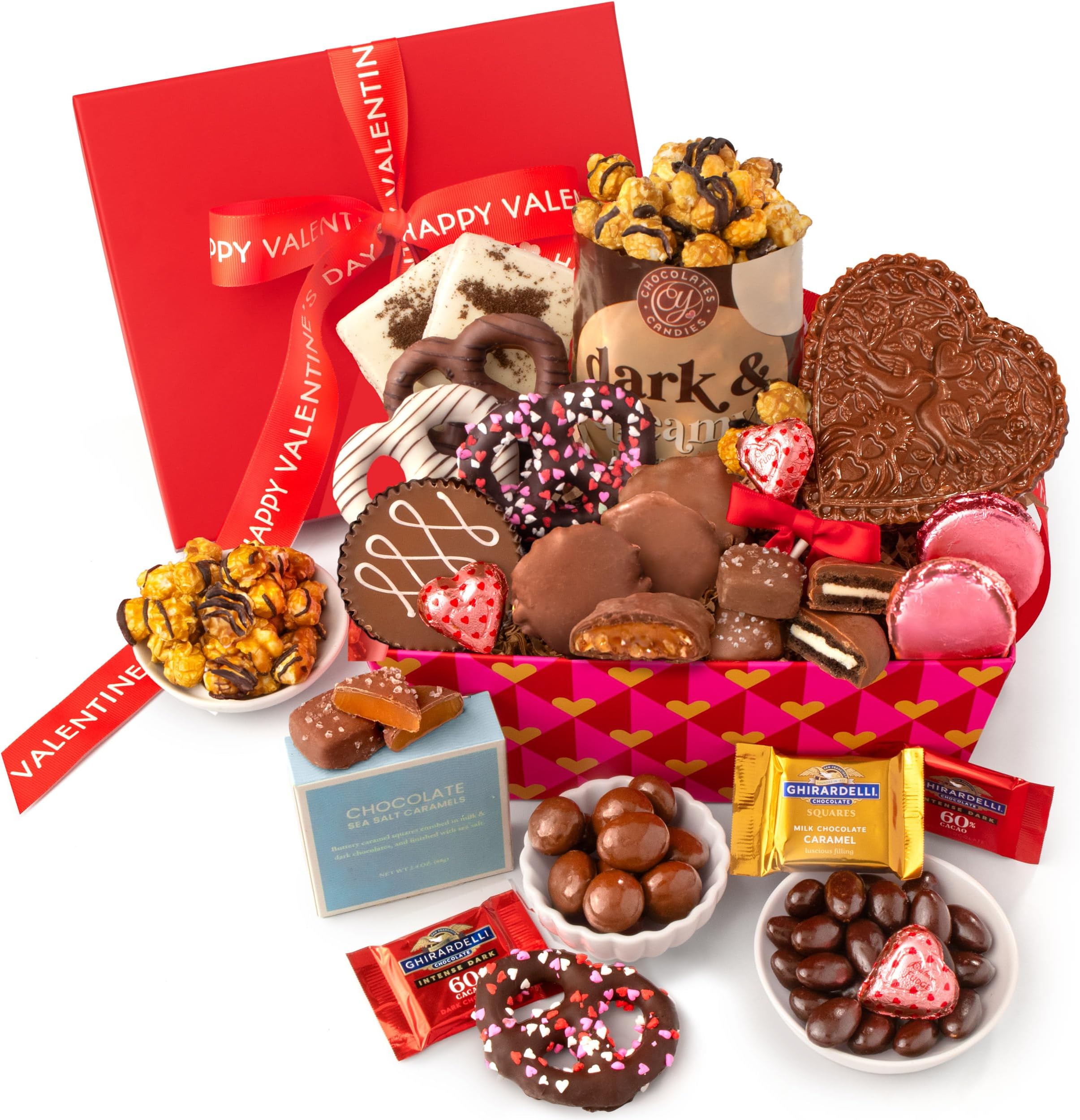 Valentine's Day Chocolate Gift Basket, Handmade Bliss Gourmet Assortment for Him, Her, Men, Women and Families
