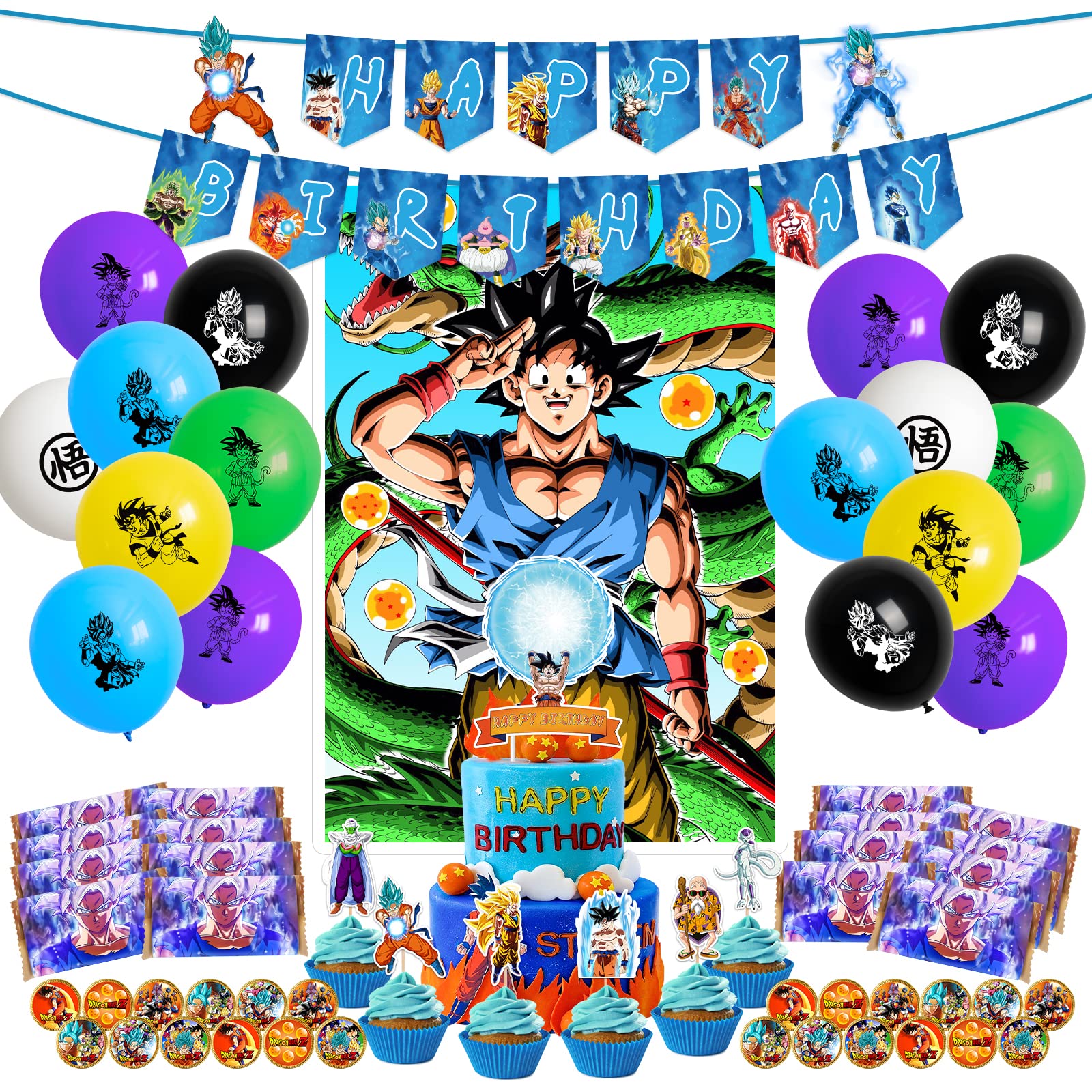 Buy Dragon Ball Z Birthday Party Decorations, 85 Pcs Party Supplies