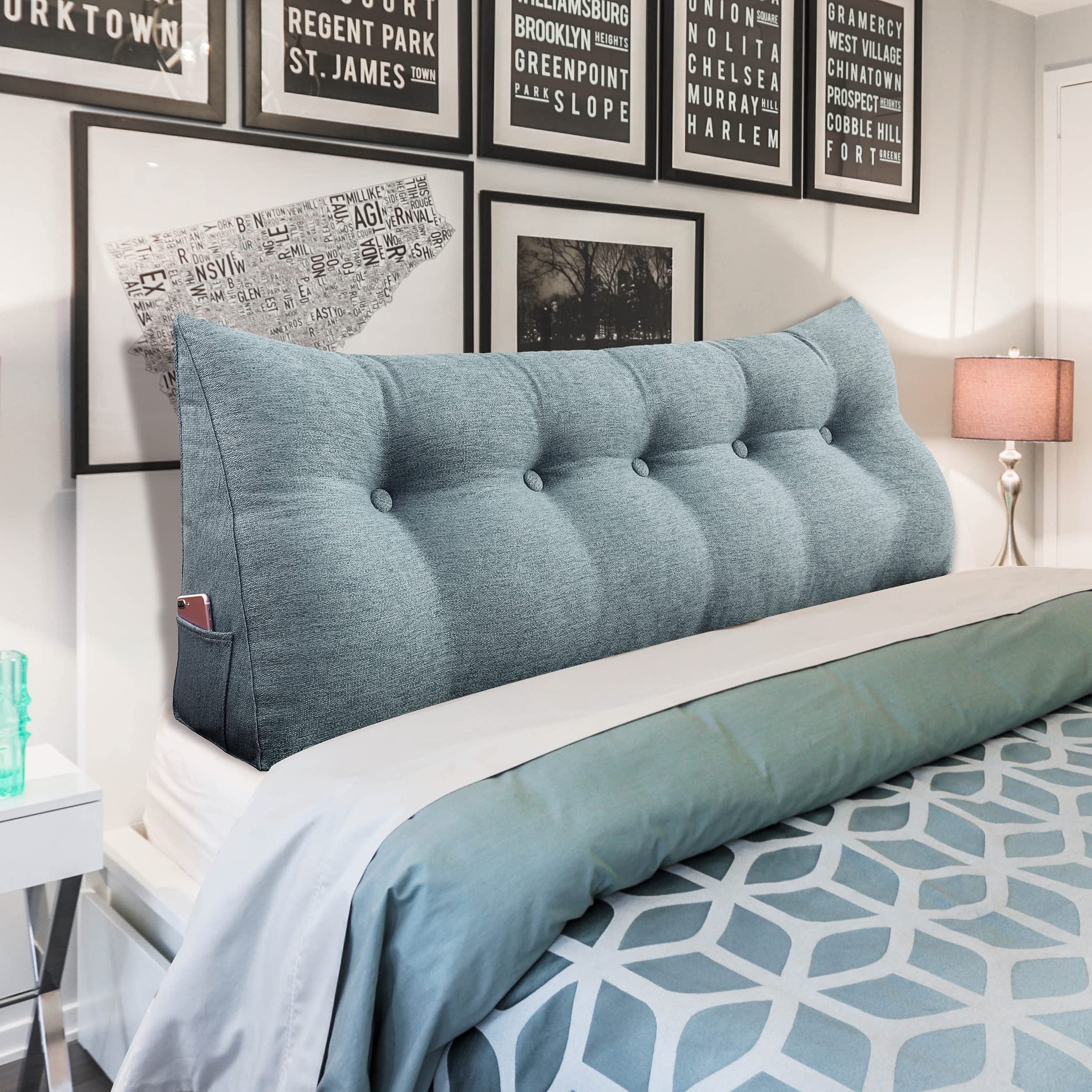 homecozy Wedge Headboard Pillow Dorm Room Reading Pillow Back Support for Sitting Up in Bed Bolster Lumbar Cushion Body Positioning Bedrest Gifts for