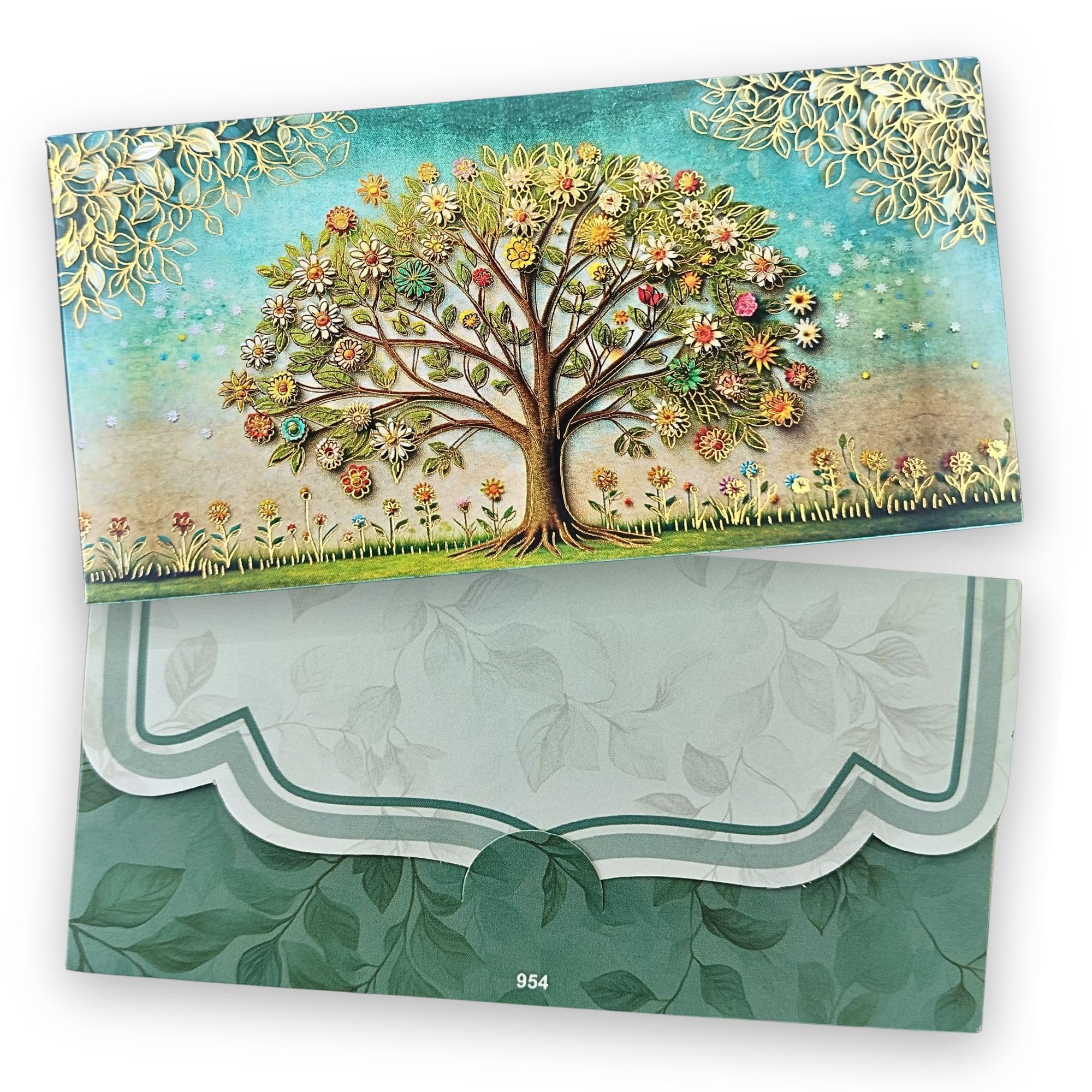 PAPER BEING 30 Pcs Floral Tree Designer Shagun envelopes for gifting money, Sagun Lifafa | Fancy Shagun envelope for Cash Money | For Gift, Wedding, Marriage & Functions