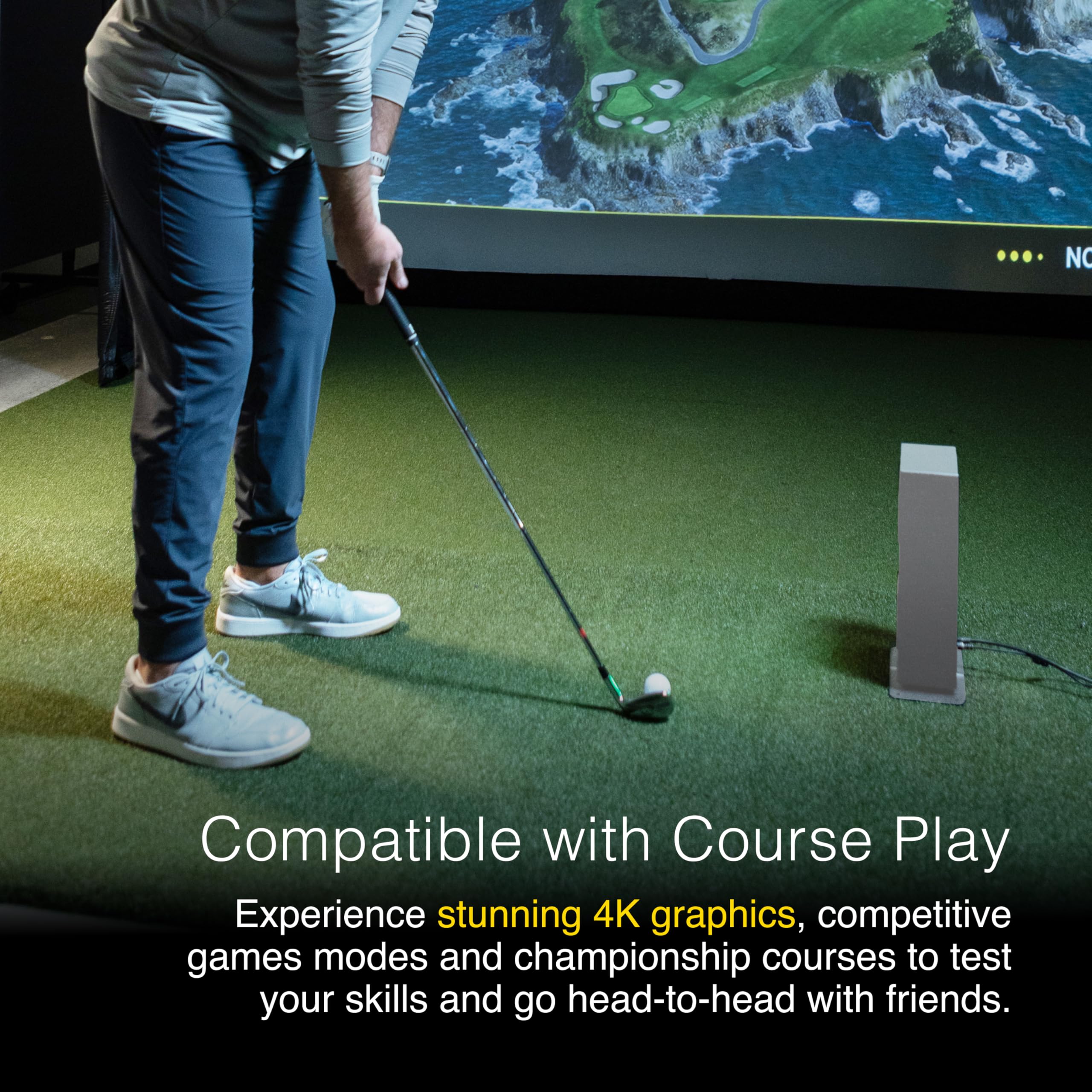 Uneekor Eye Mini Core Indoor Golf Launch Monitor & Simulator 19 Präzisionsmetriken, fast keine Latenz, funktioniert mit GSPro, TGC19, E6, AI-Trainer, einfache Einrichtung, PC/Laptop erforderlich
