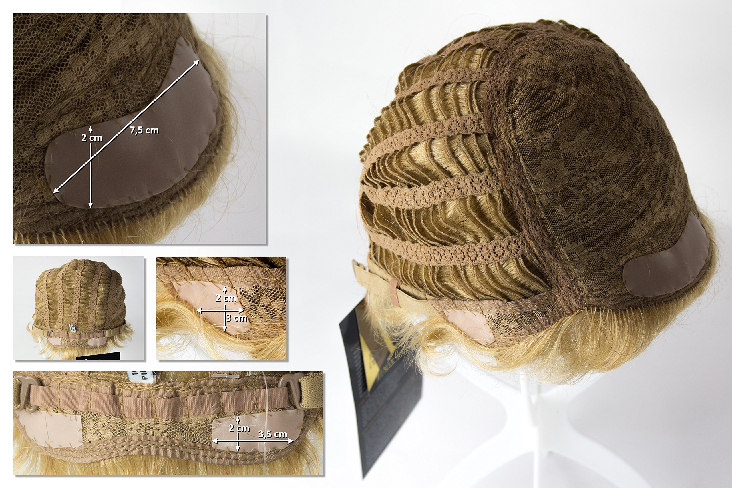 WIG ME UP - B-HH-12-24B Parrucca Donna Uomo Capelli veri Corta Ondulata Alla moda Ciuffo Biondo