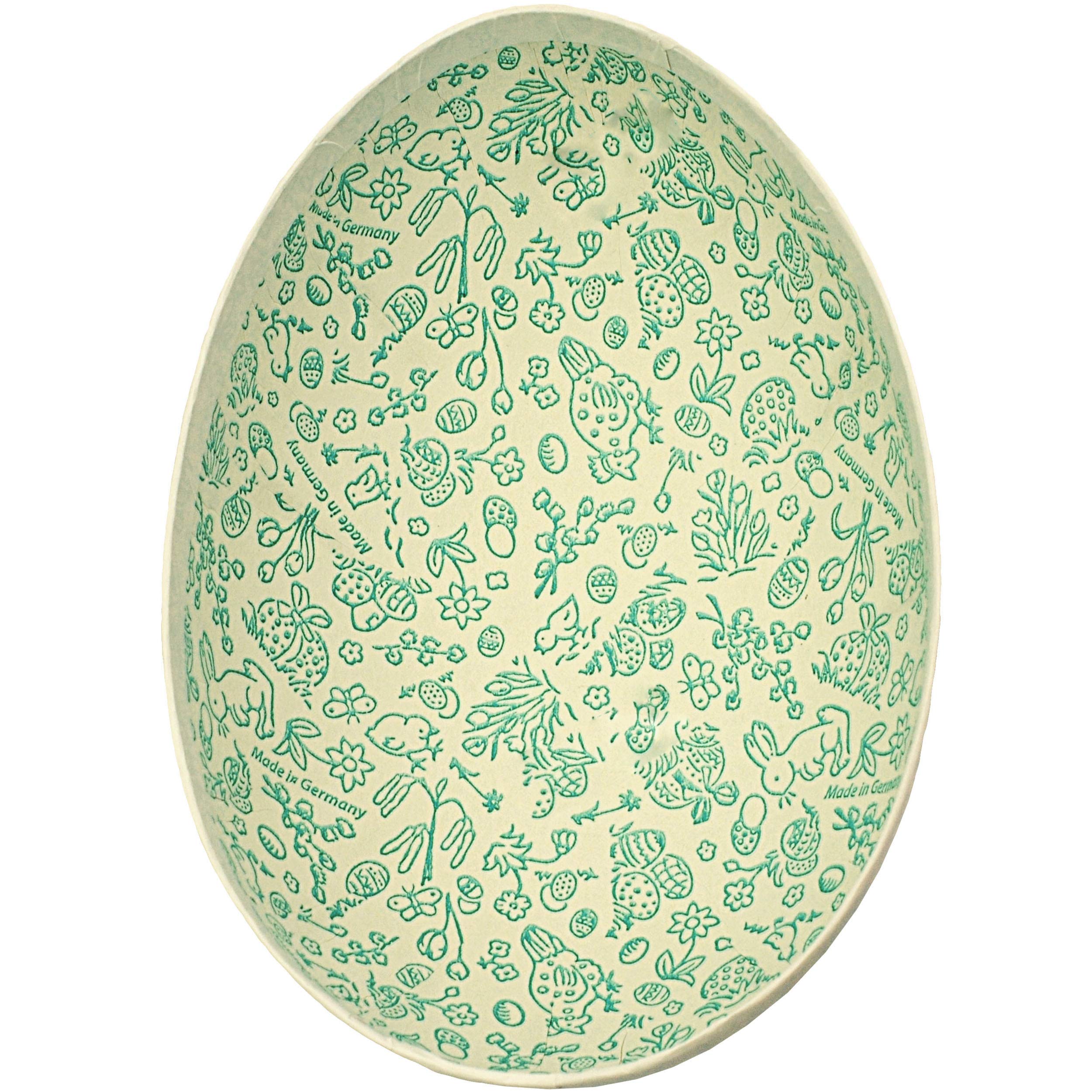 alles-meine.de GmbH 10 Stück - Ostereier - Eier zum Befüllen + Ostergras - Anzahl frei wählbar - Bambi - Hase Klopfer - 15 cm - Füll - Pappei - Deko Pappe Papp Pappeier Dekoei Pa..