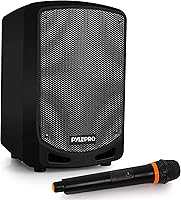 Vista 2 de Pyle Sistema de altavoces PA Bluetooth portátil con micrófono inalámbrico - Sistema de sonido de karaoke para interiores y exteriores